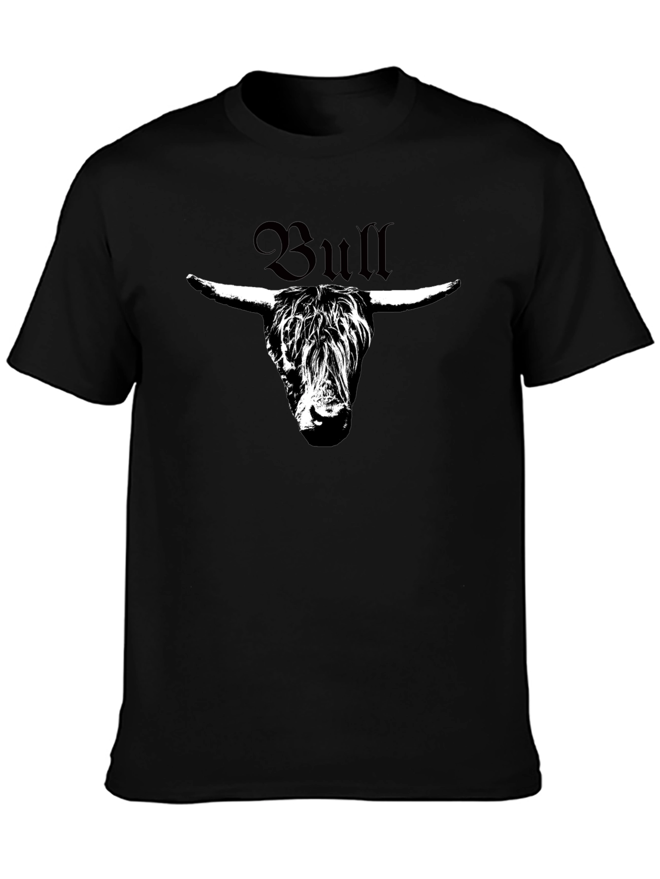 Bull Head Graphic Print Black T-Shirt