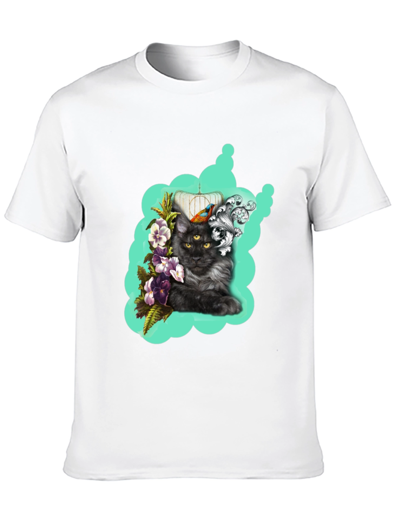Cat in Cage Graphic Print Tee