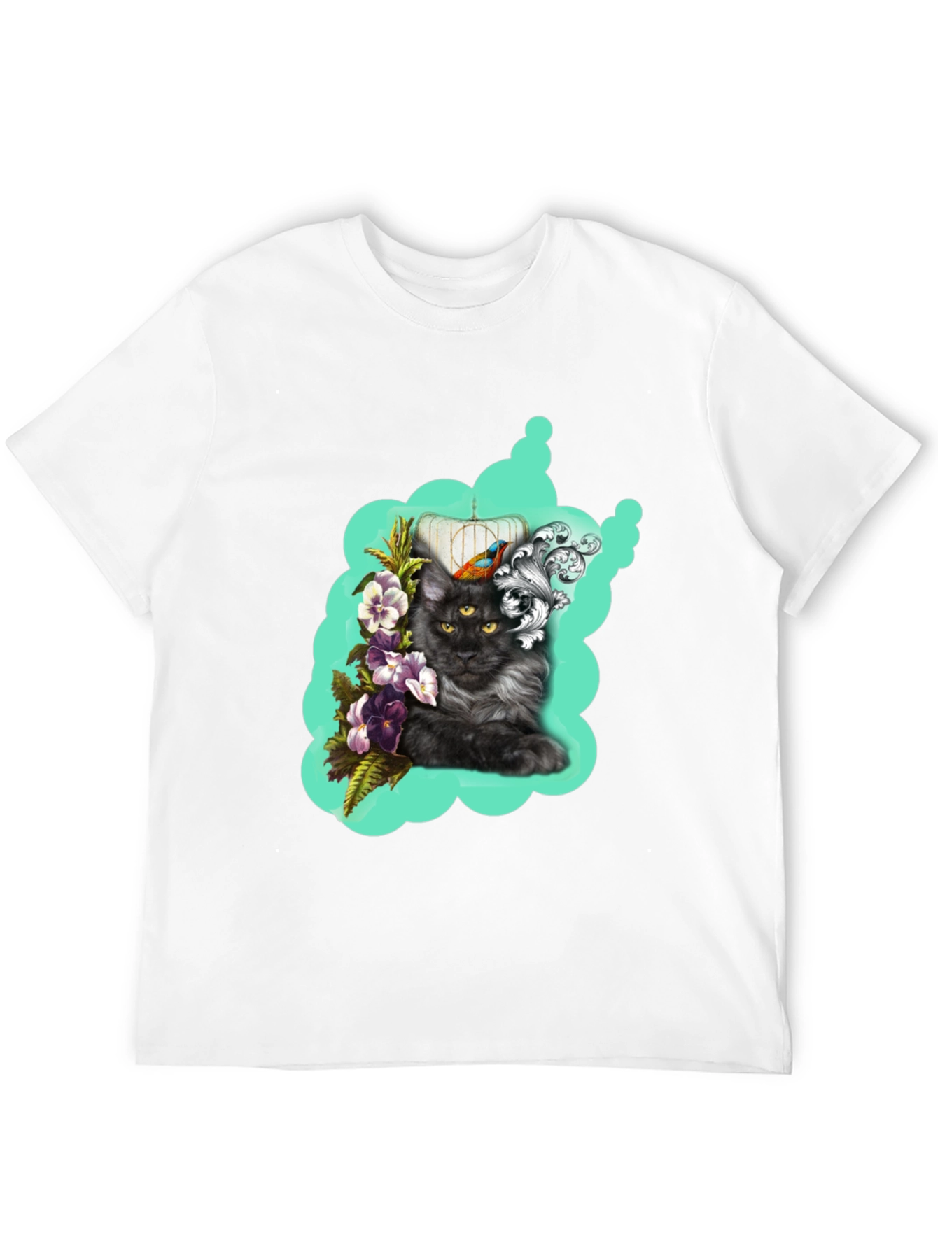 Cat in Cage Graphic Print Tee