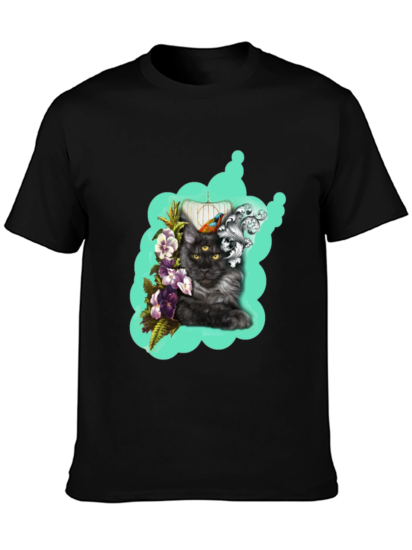 Cat in Cage Graphic Print Tee
