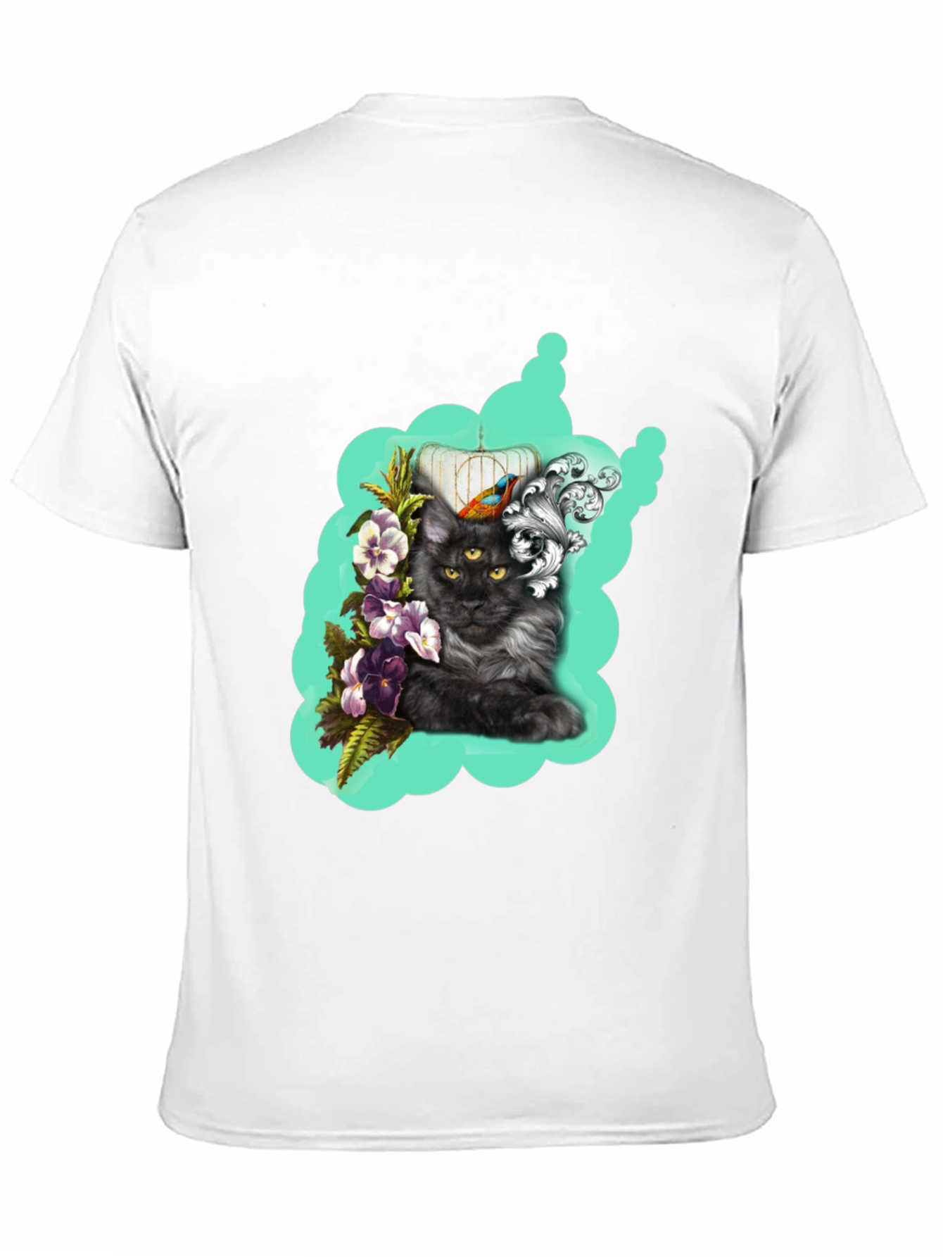 Cat in Cage Graphic Print Tee