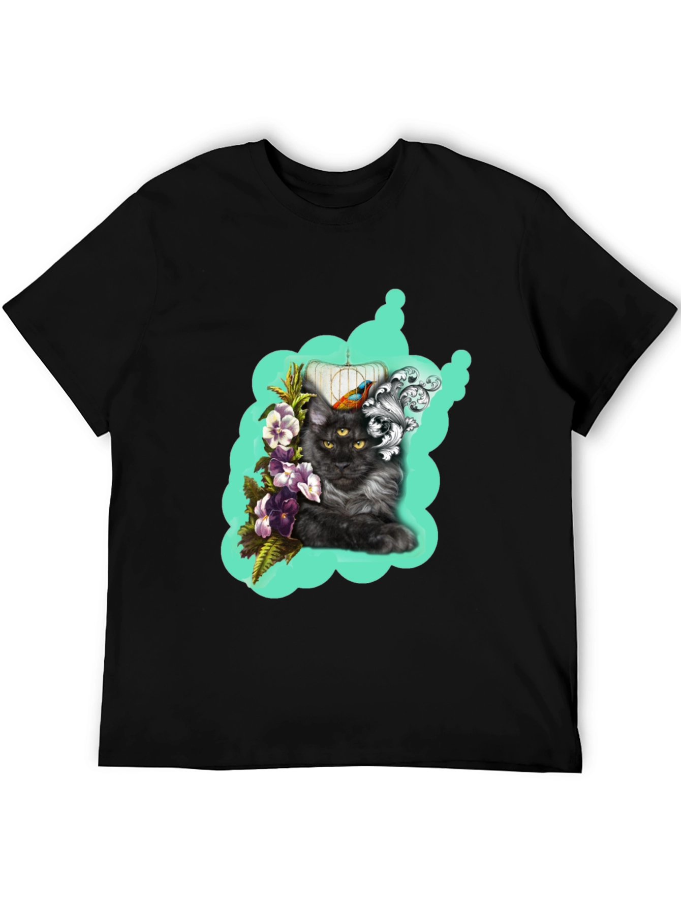 Cat in Cage Graphic Print Tee