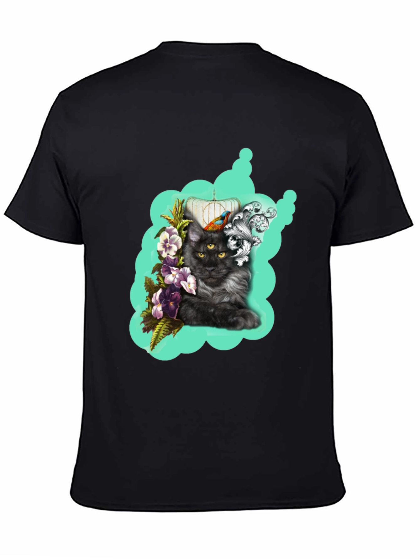 Cat in Cage Graphic Print Tee