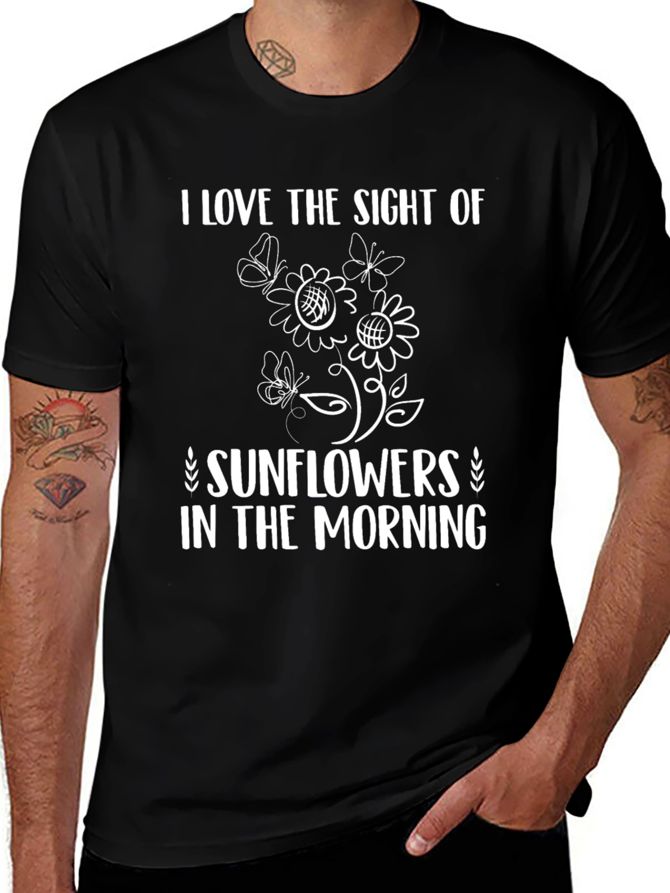 Sunflower Morning Graphic Tee - Black