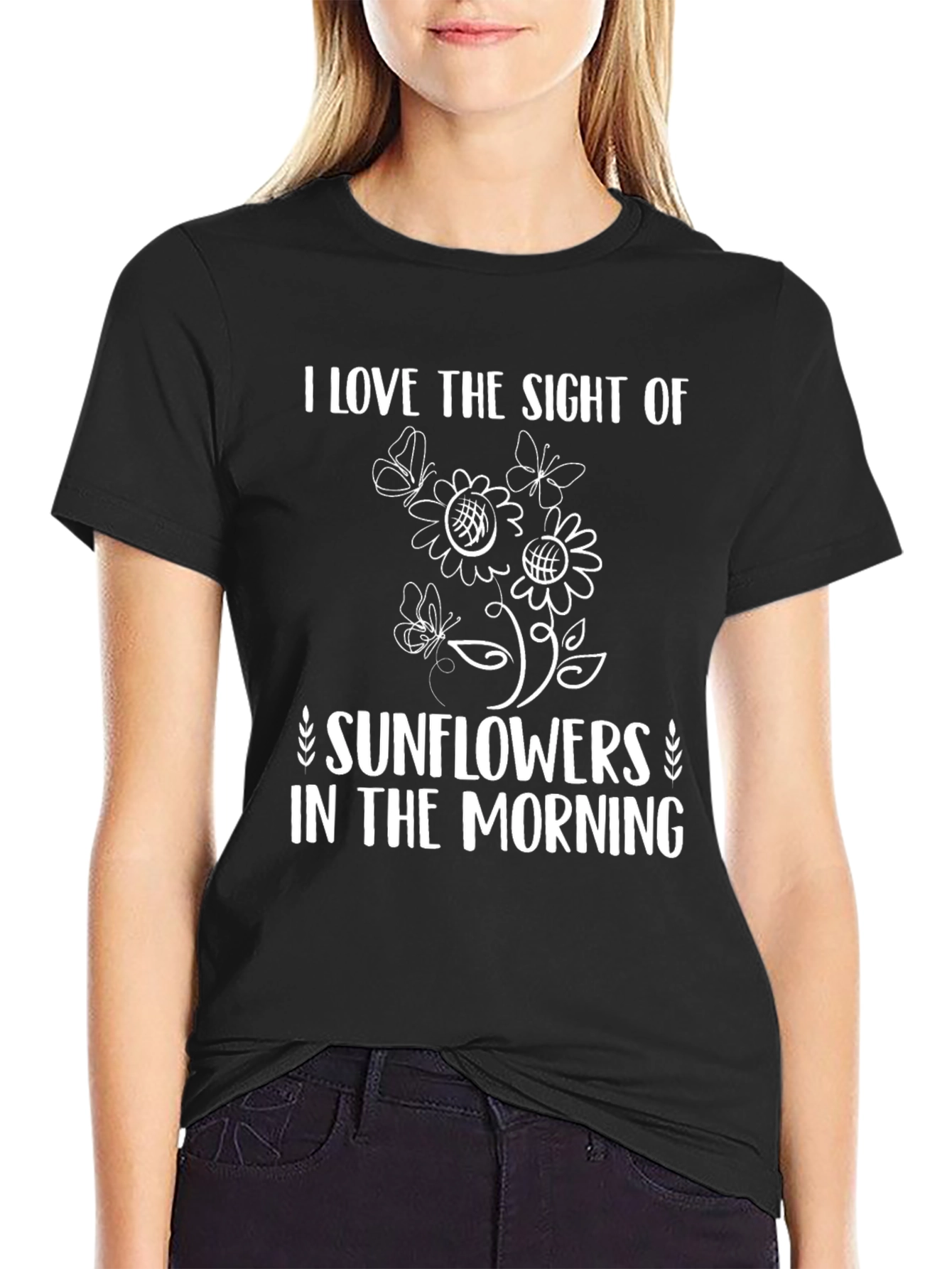 Sunflower Morning Graphic Tee - Black