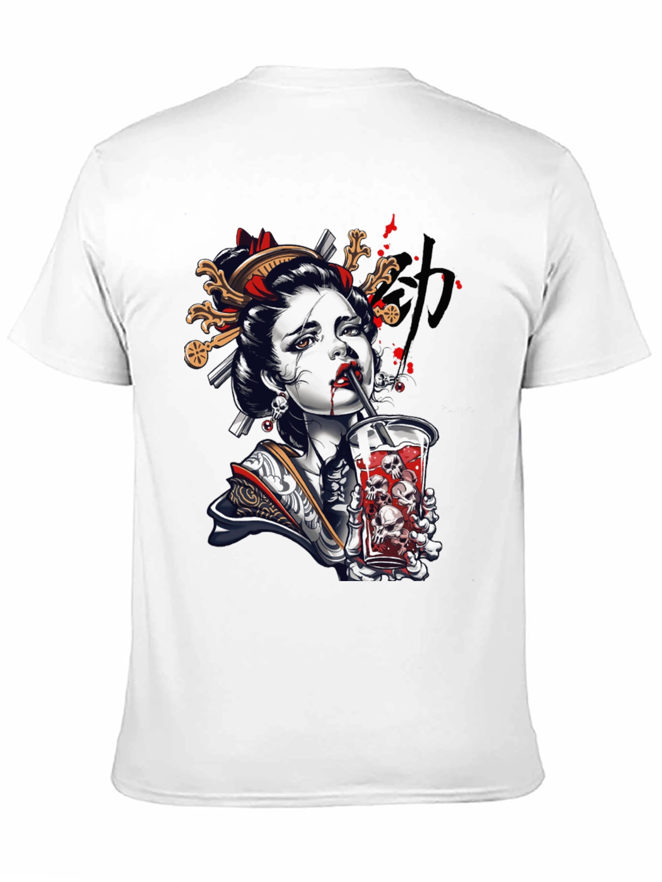 Geisha Skull Drink Graphic Tee