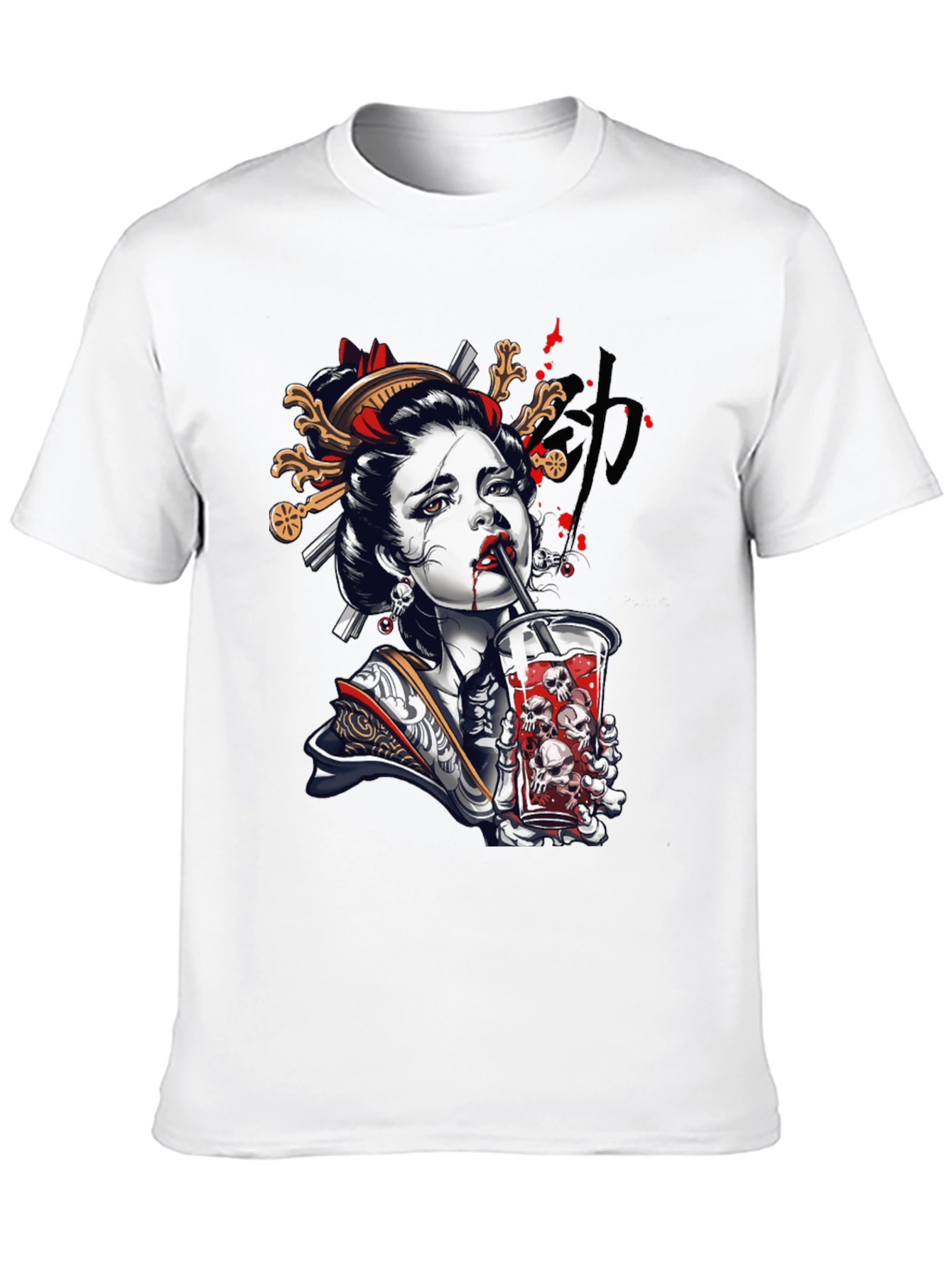 Geisha Skull Drink Graphic Tee
