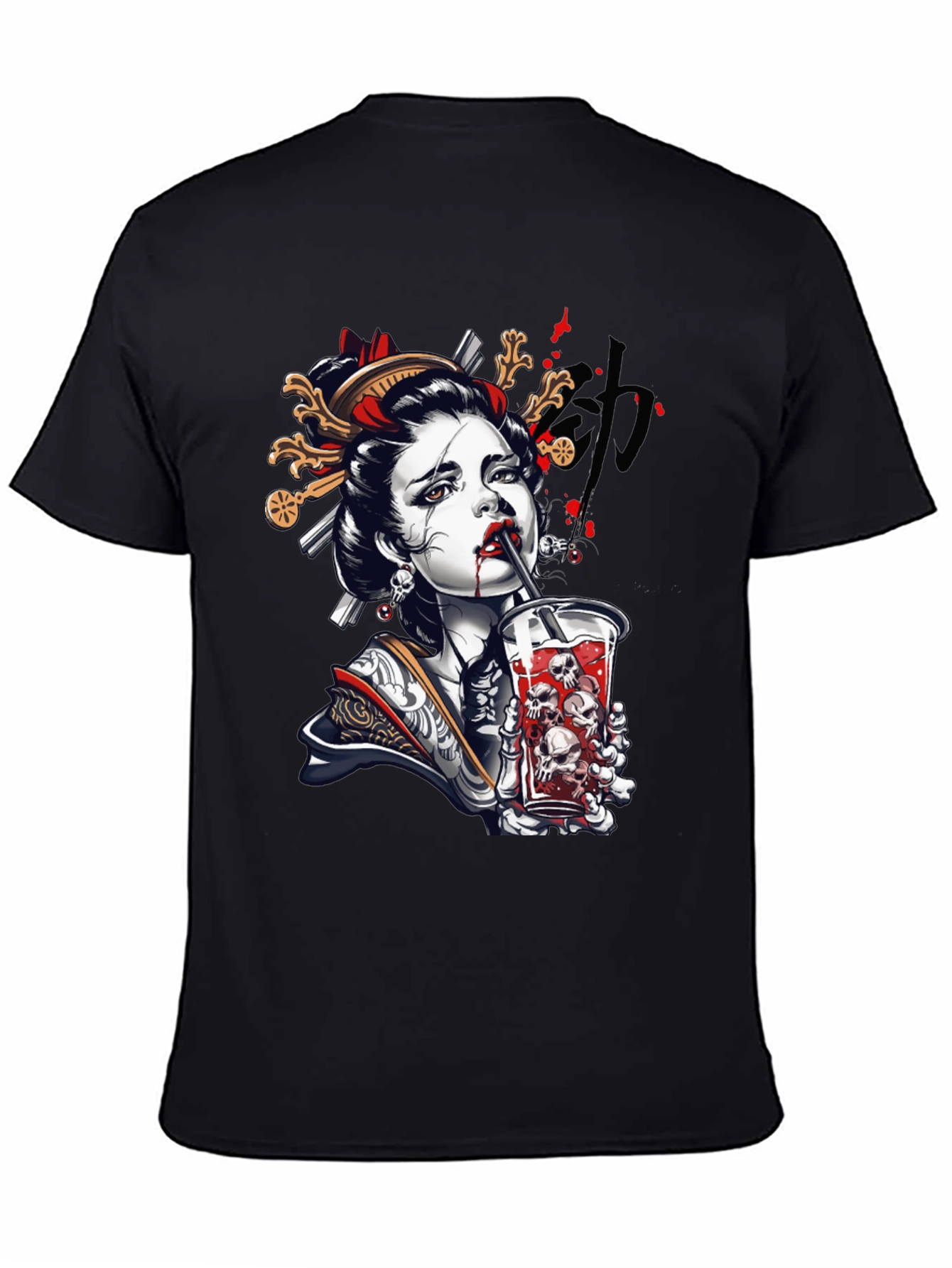 Geisha Skull Drink Graphic Tee