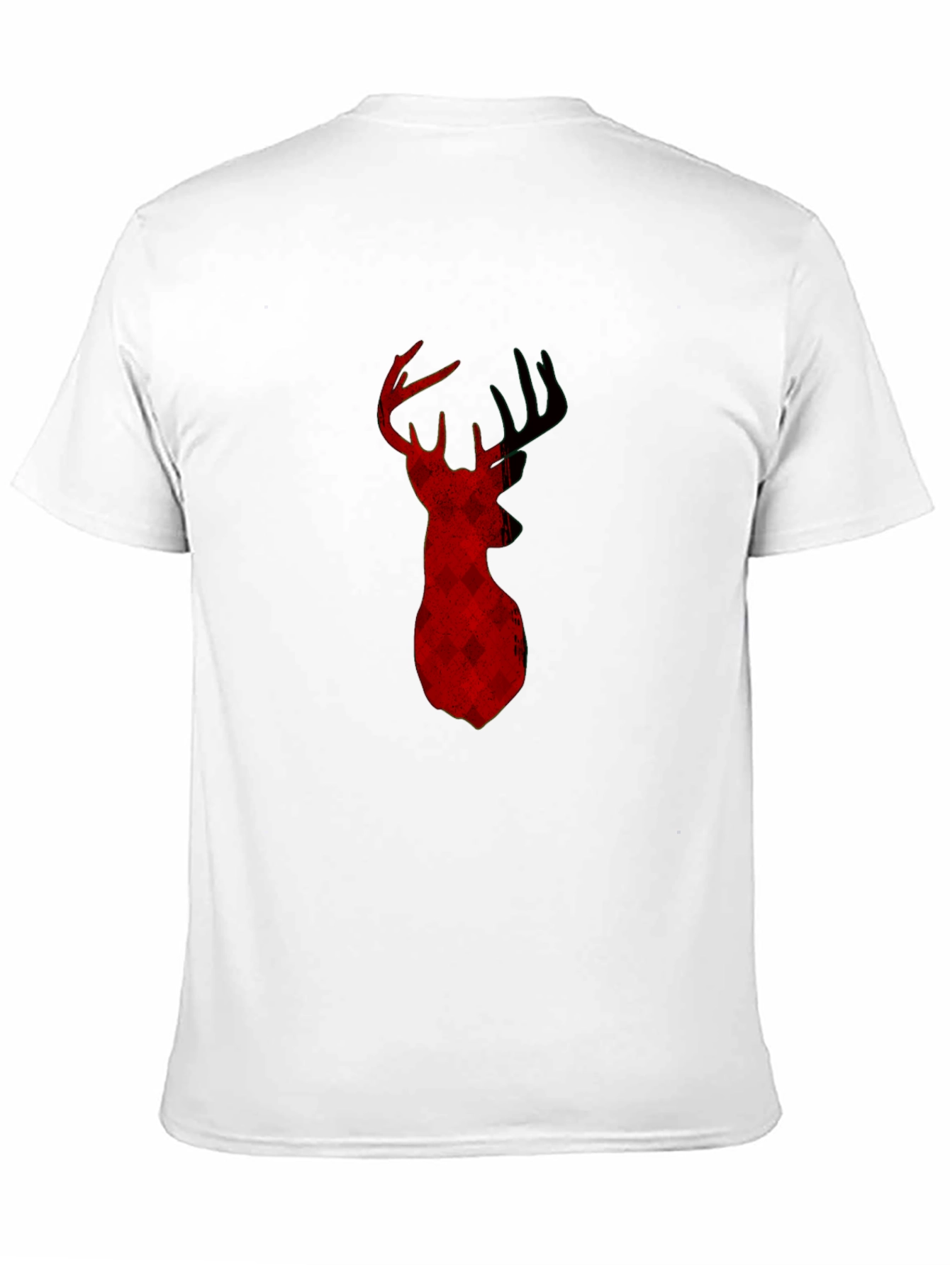 Buffalo Plaid Deer Head Black T-Shirt