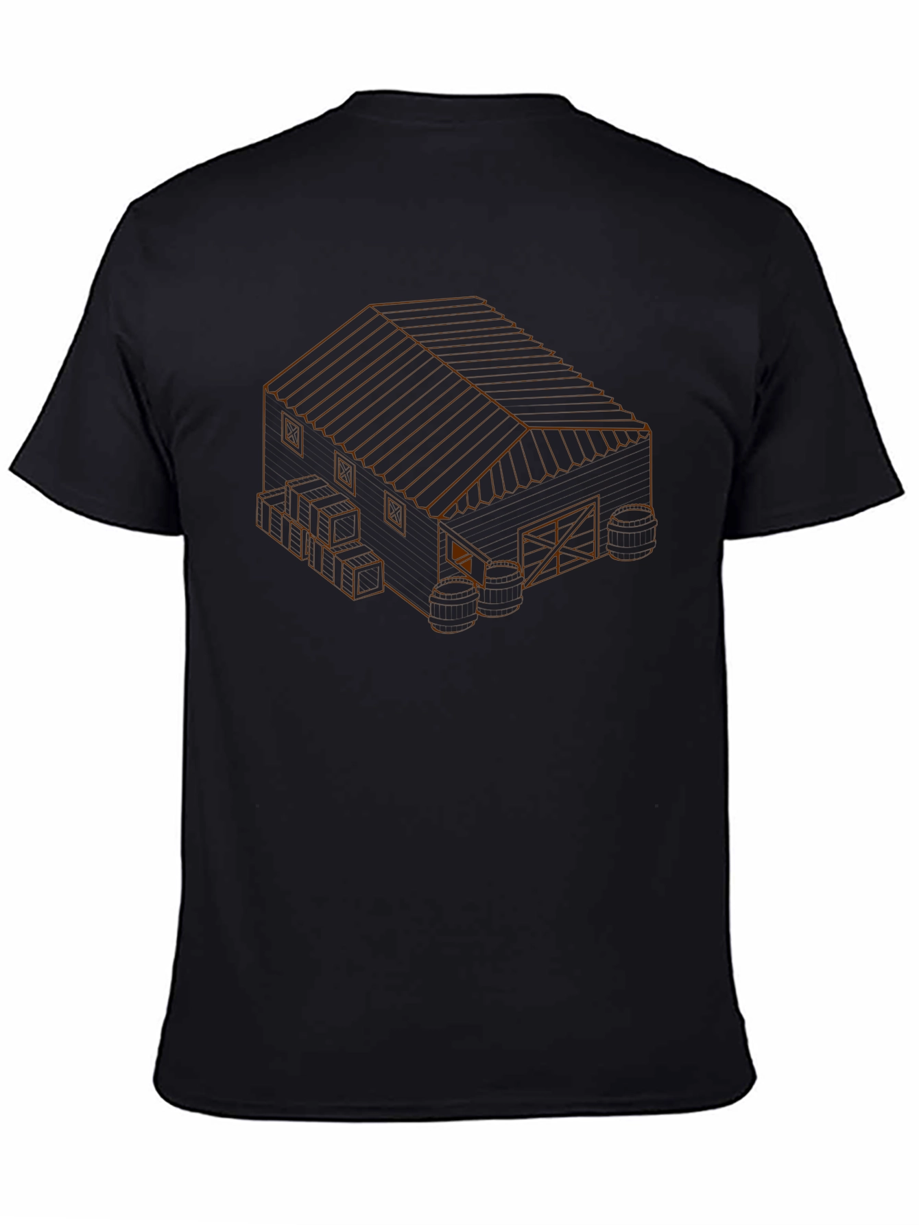 Isometric Barn Graphic Tee - Unique Design