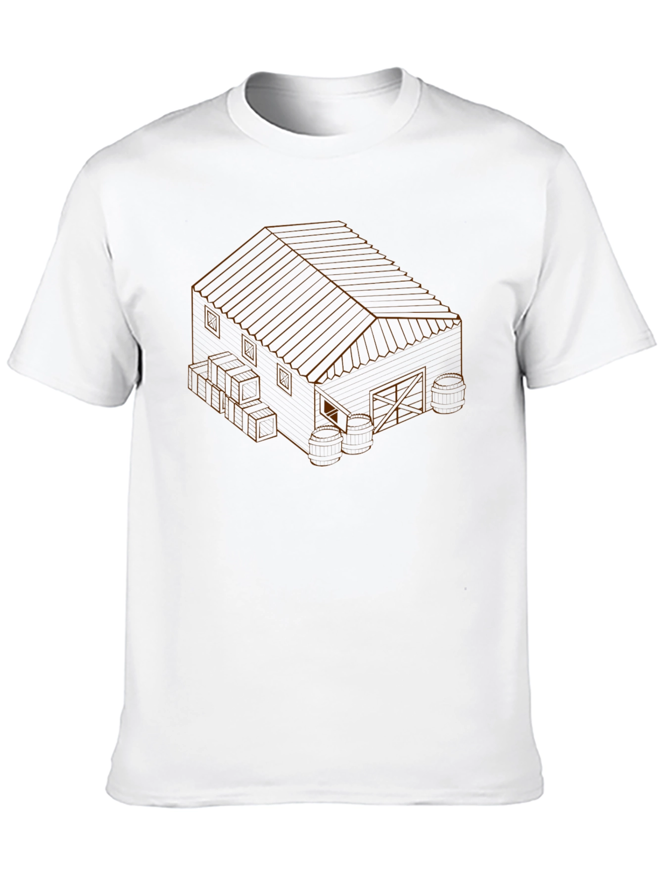 Isometric Barn Graphic Tee - Unique Design
