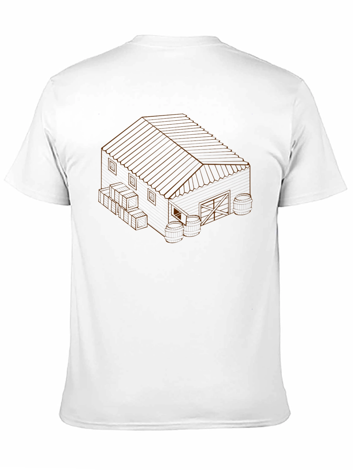 Isometric Barn Graphic Tee - Unique Design