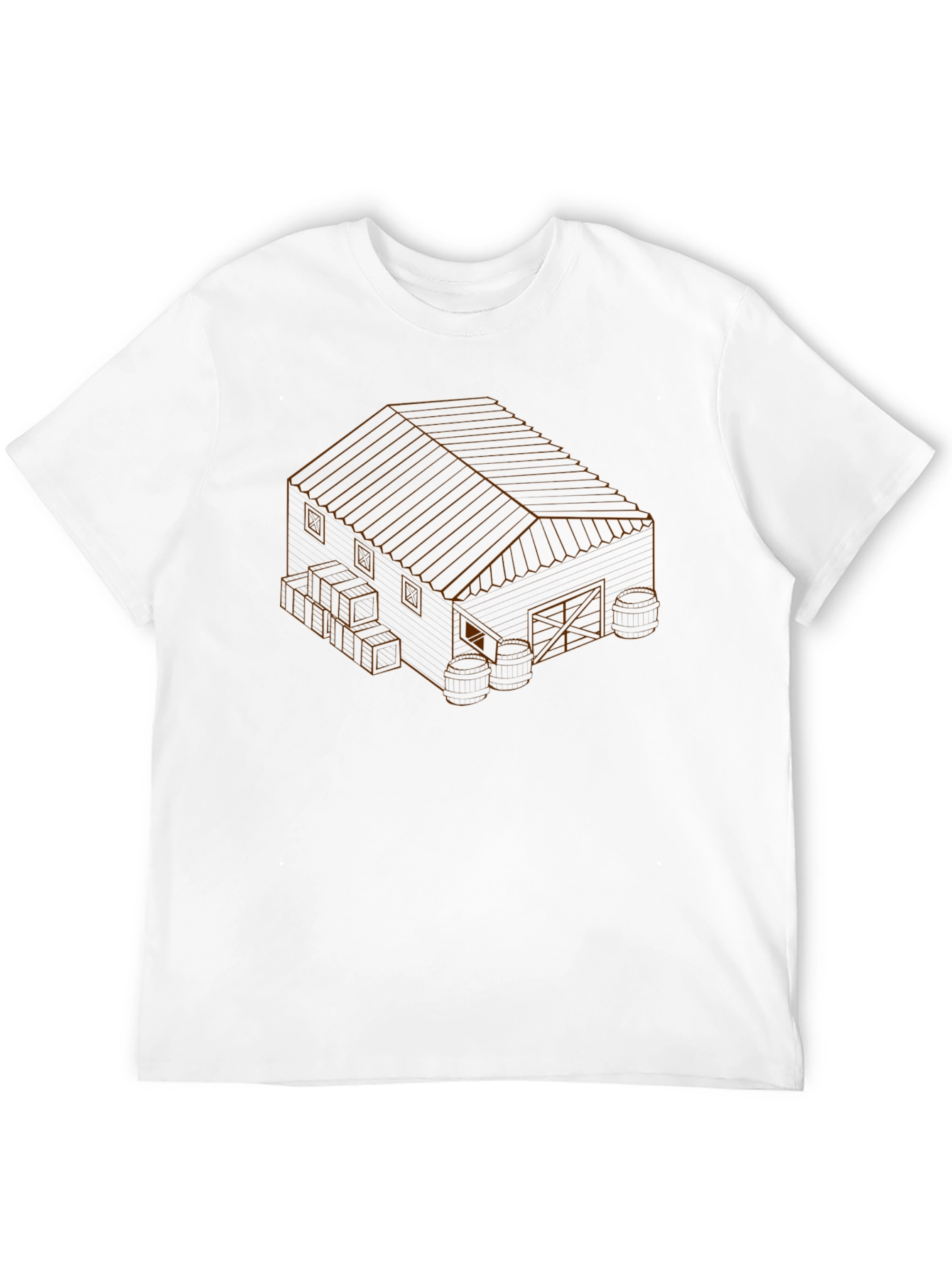Isometric Barn Graphic Tee - Unique Design