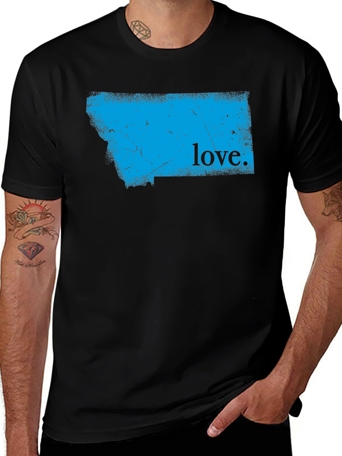 Montana Love Graphic Tee - Black Cotton T-Shirt