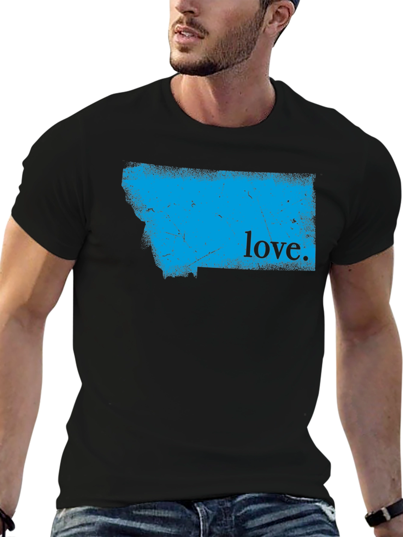 Montana Love Graphic Tee - Black Cotton T-Shirt