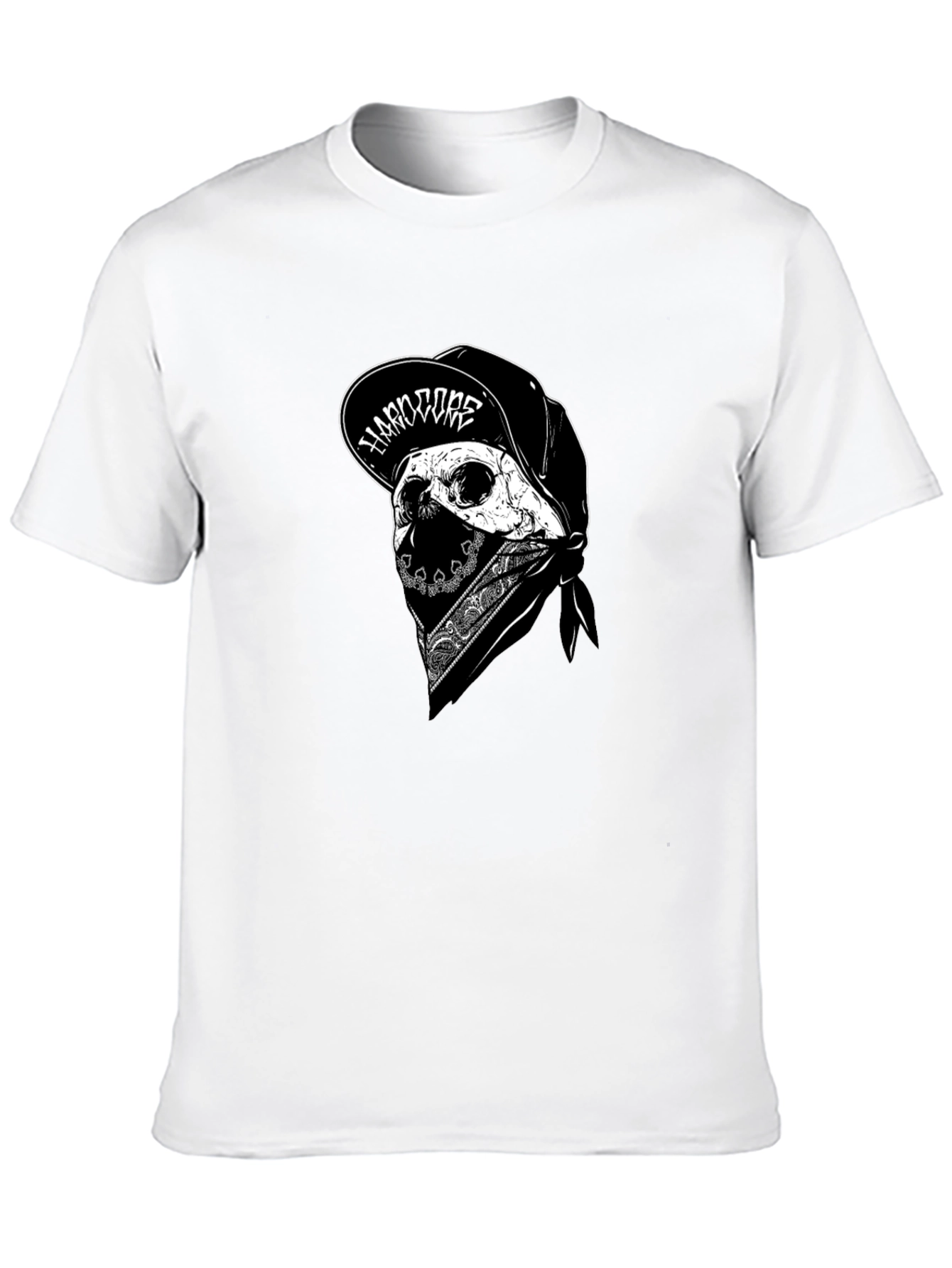 Skull Bandana Black Graphic Tee