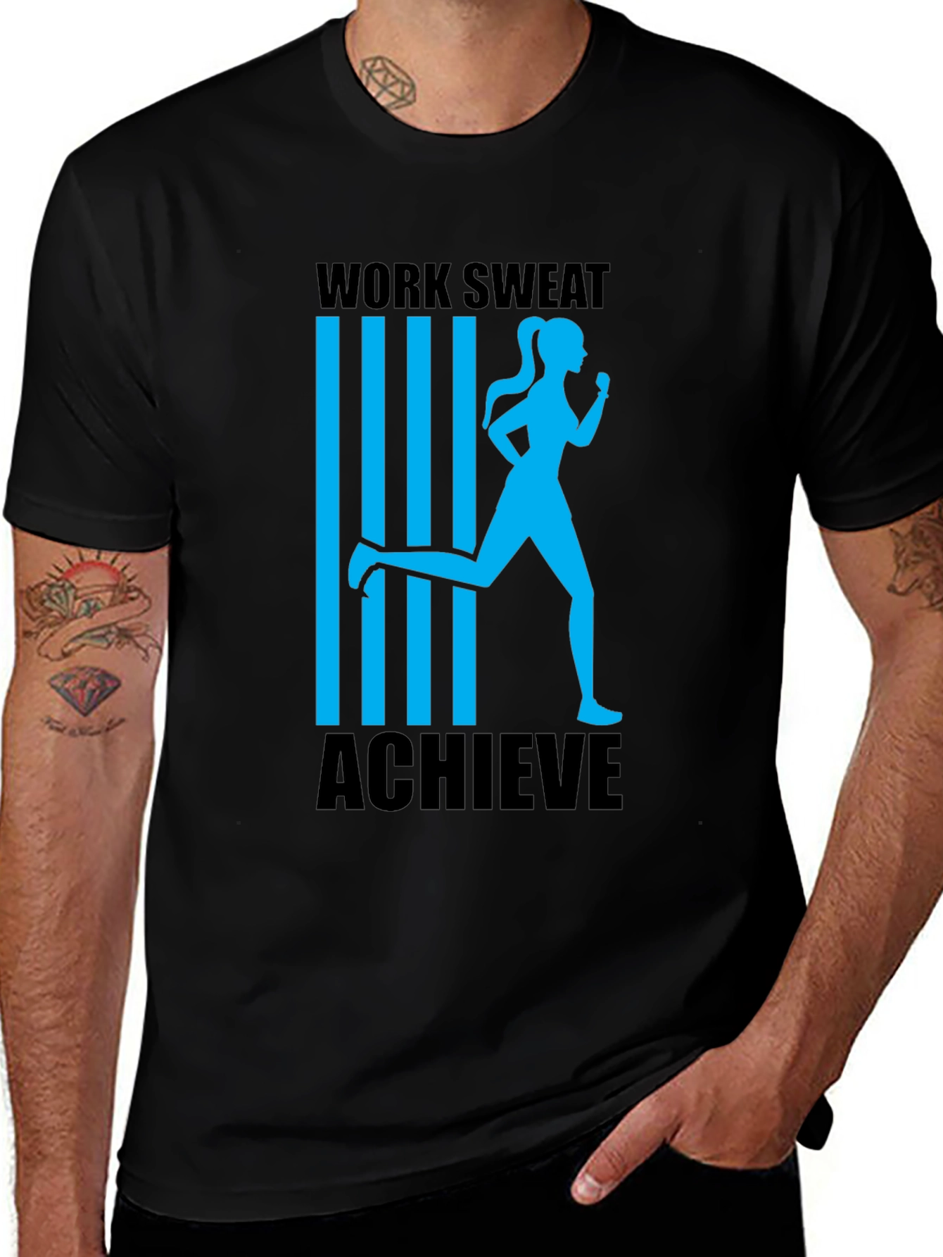 Work Sweat Achieve Graphic Tee - Black