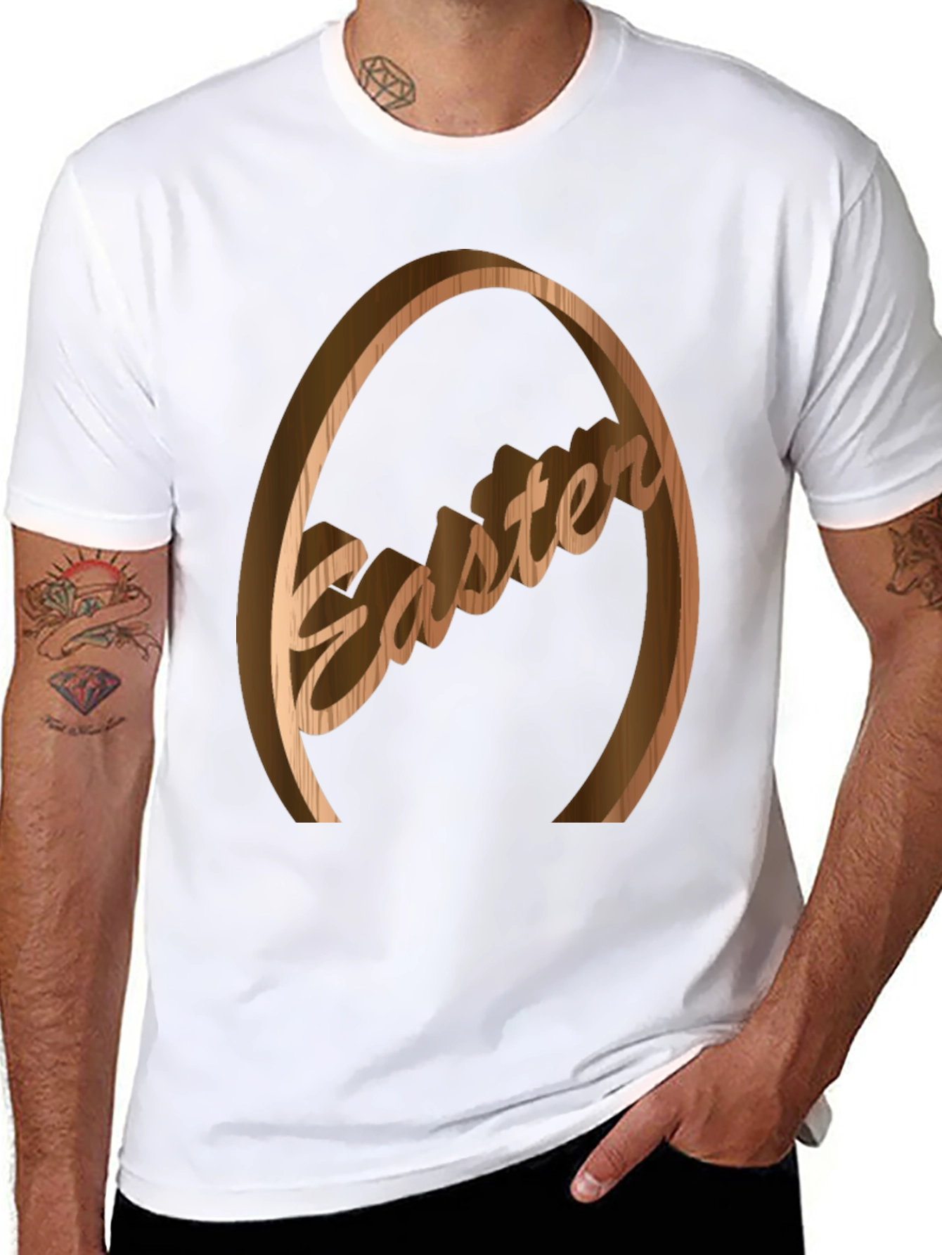 Easter Wooden Egg Graphic Tee - Unisex