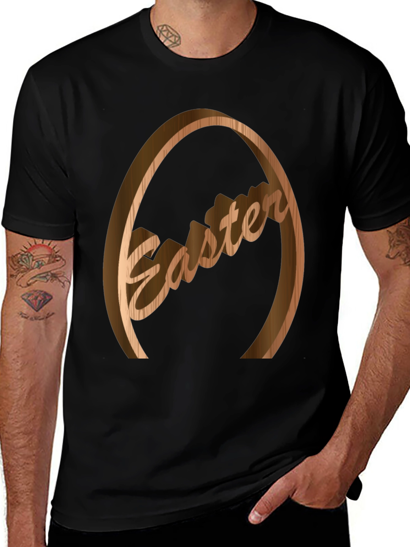 Easter Wooden Egg Graphic Tee - Unisex