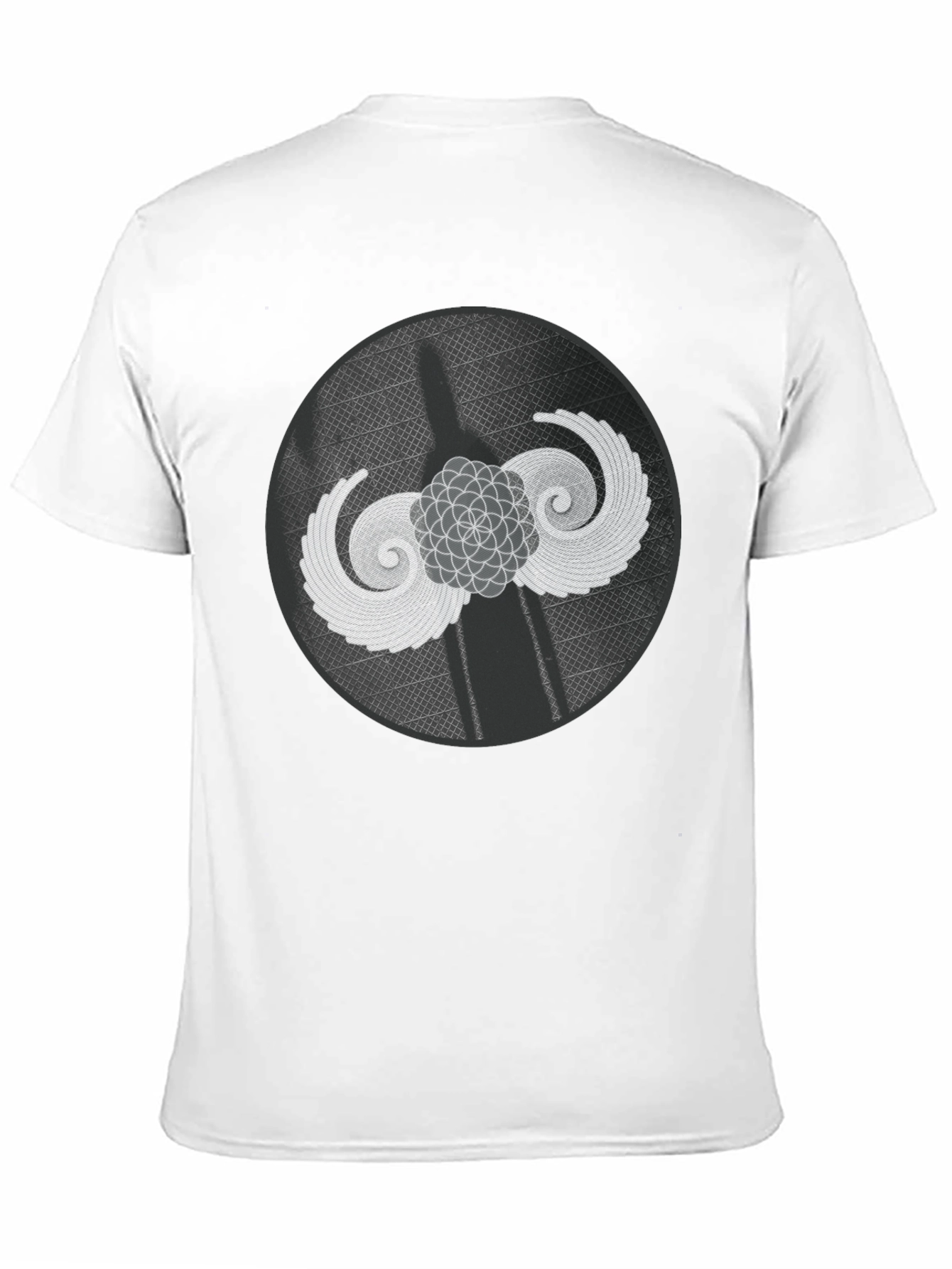 Geometric Wings Graphic Tee - Black Cotton Blend