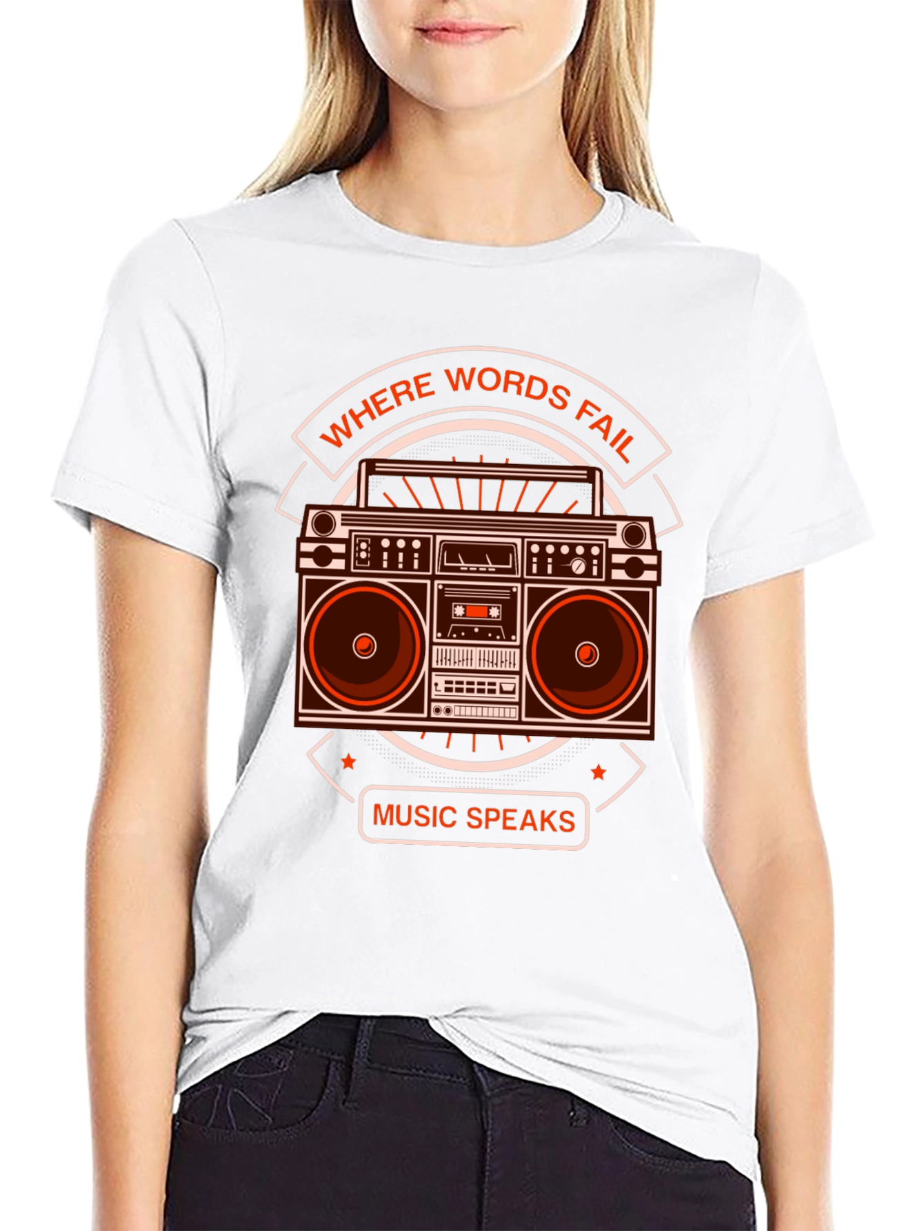 Where Words Fail Music Speaks Graphic Tee