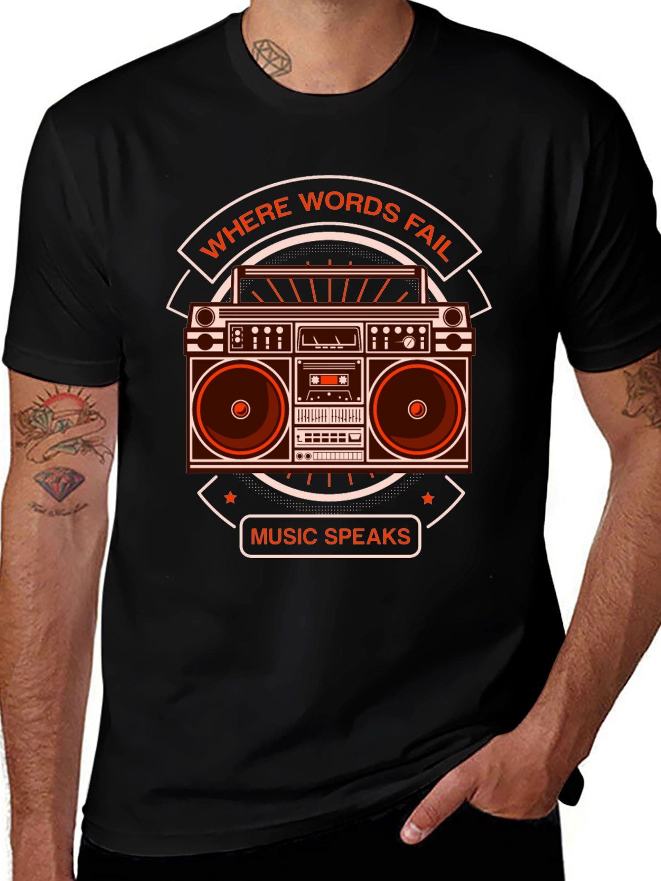 Where Words Fail Music Speaks Graphic Tee