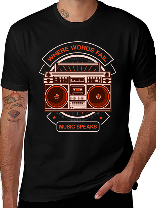 Where Words Fail Music Speaks Graphic Tee