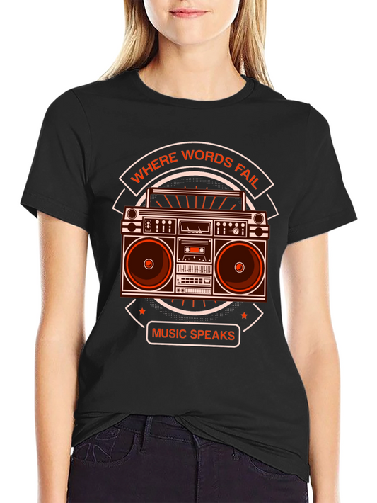Where Words Fail Music Speaks Graphic Tee