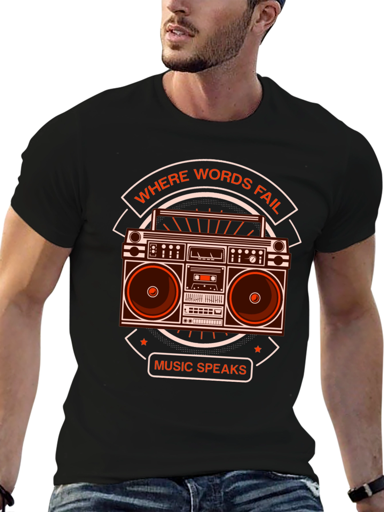 Where Words Fail Music Speaks Graphic Tee