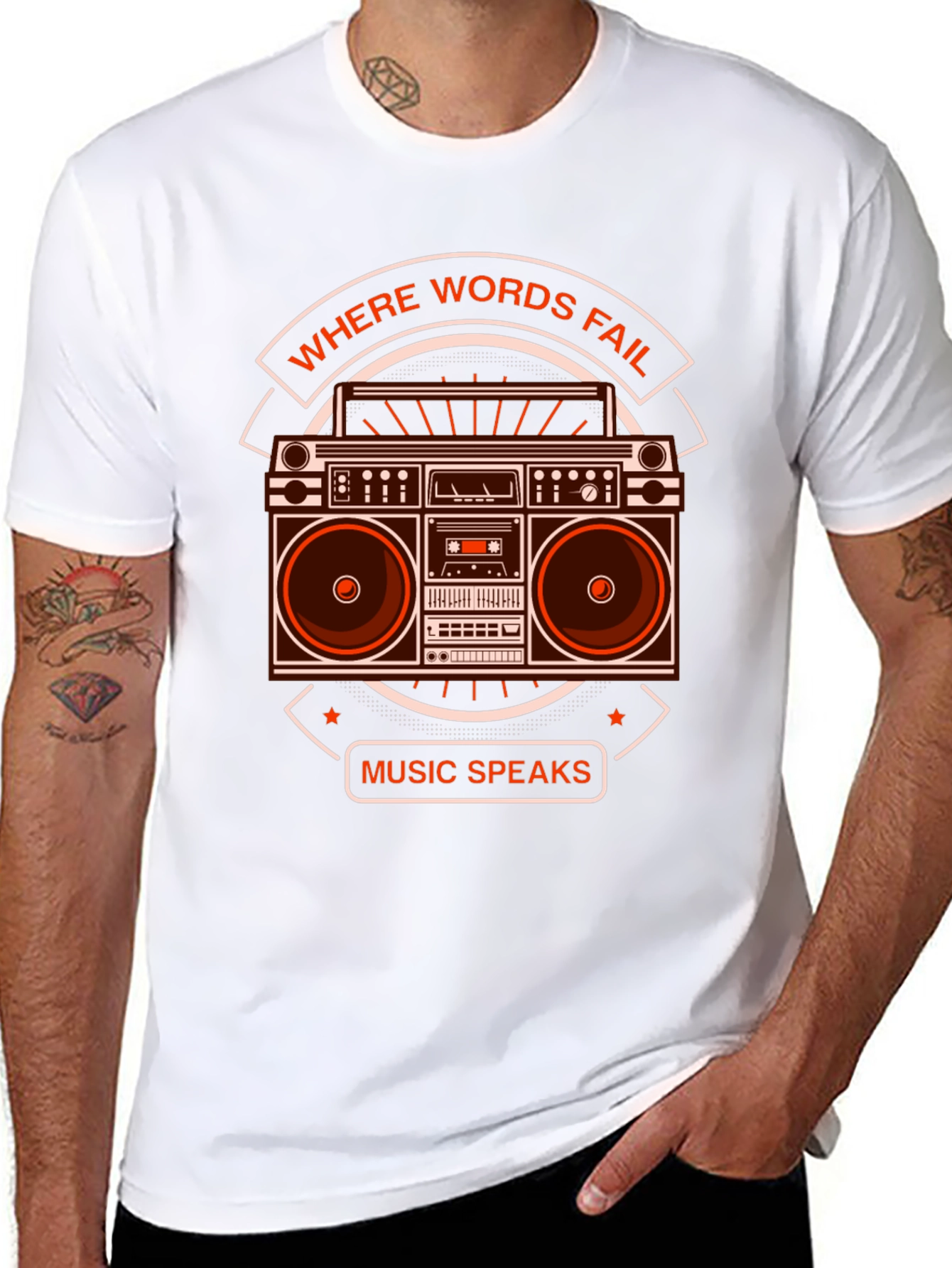 Where Words Fail Music Speaks Graphic Tee