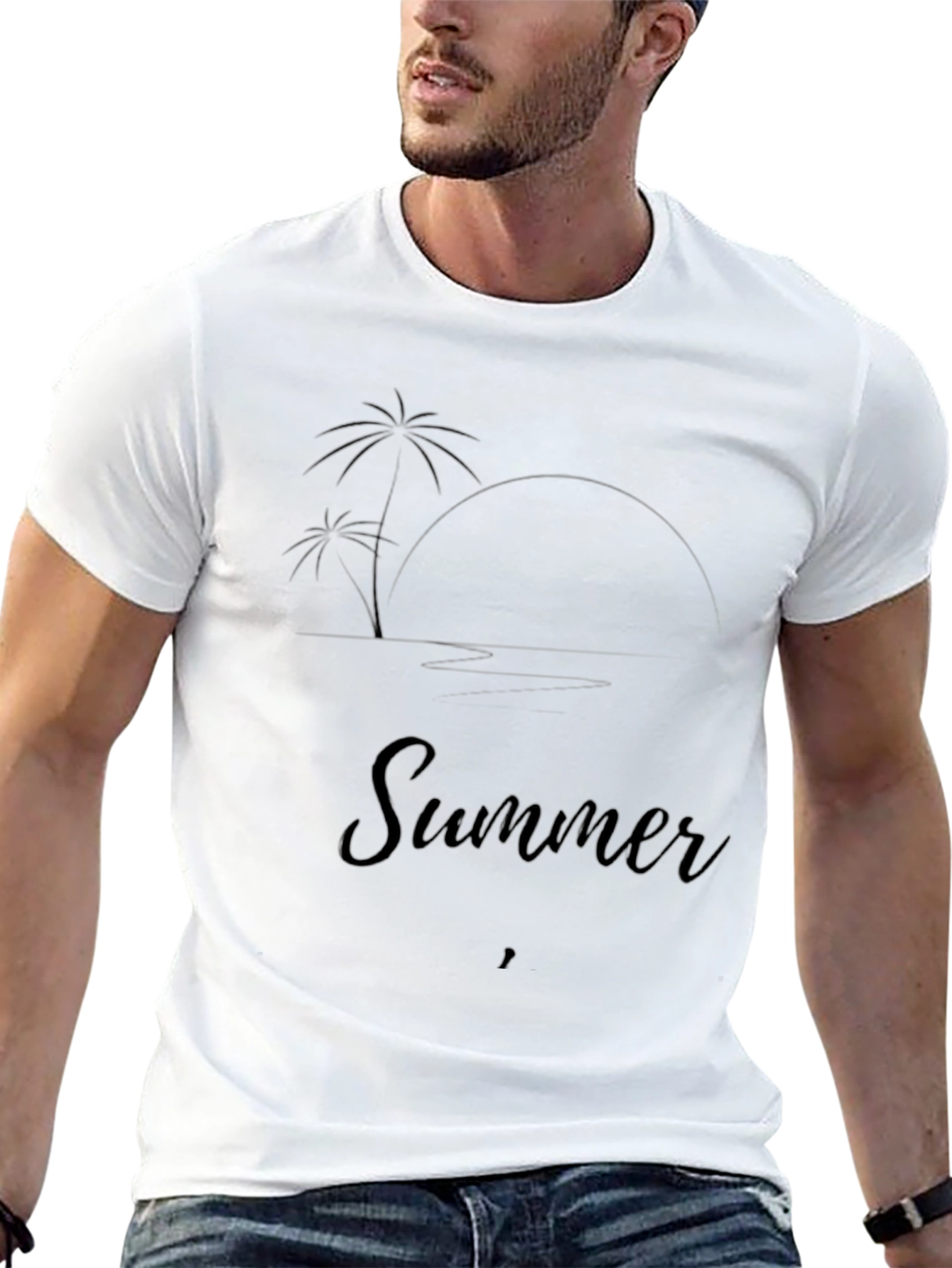 Summer Beach Graphic T-Shirt - Relaxed Fit