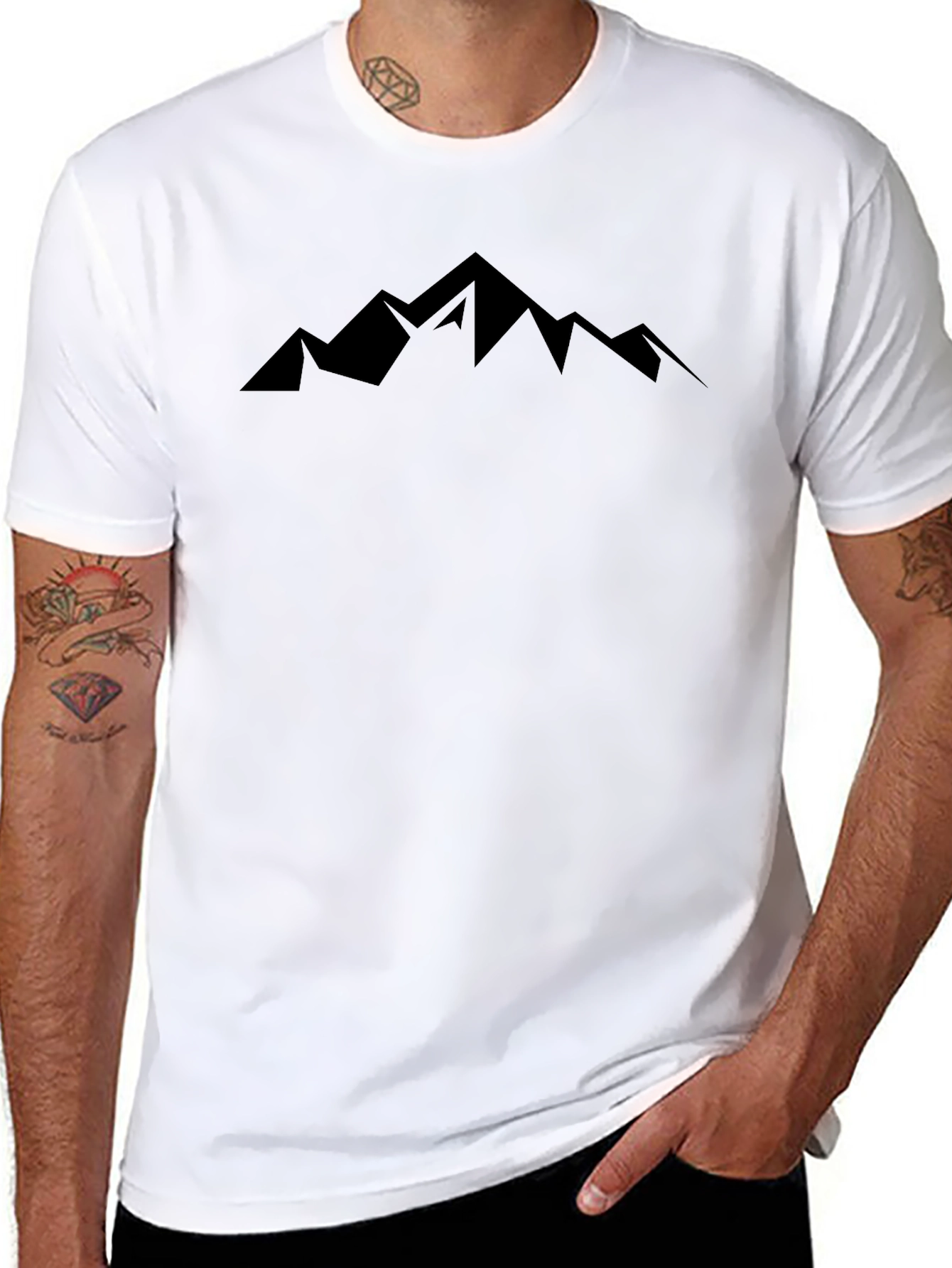 Mens Black Mountain Graphic Tee