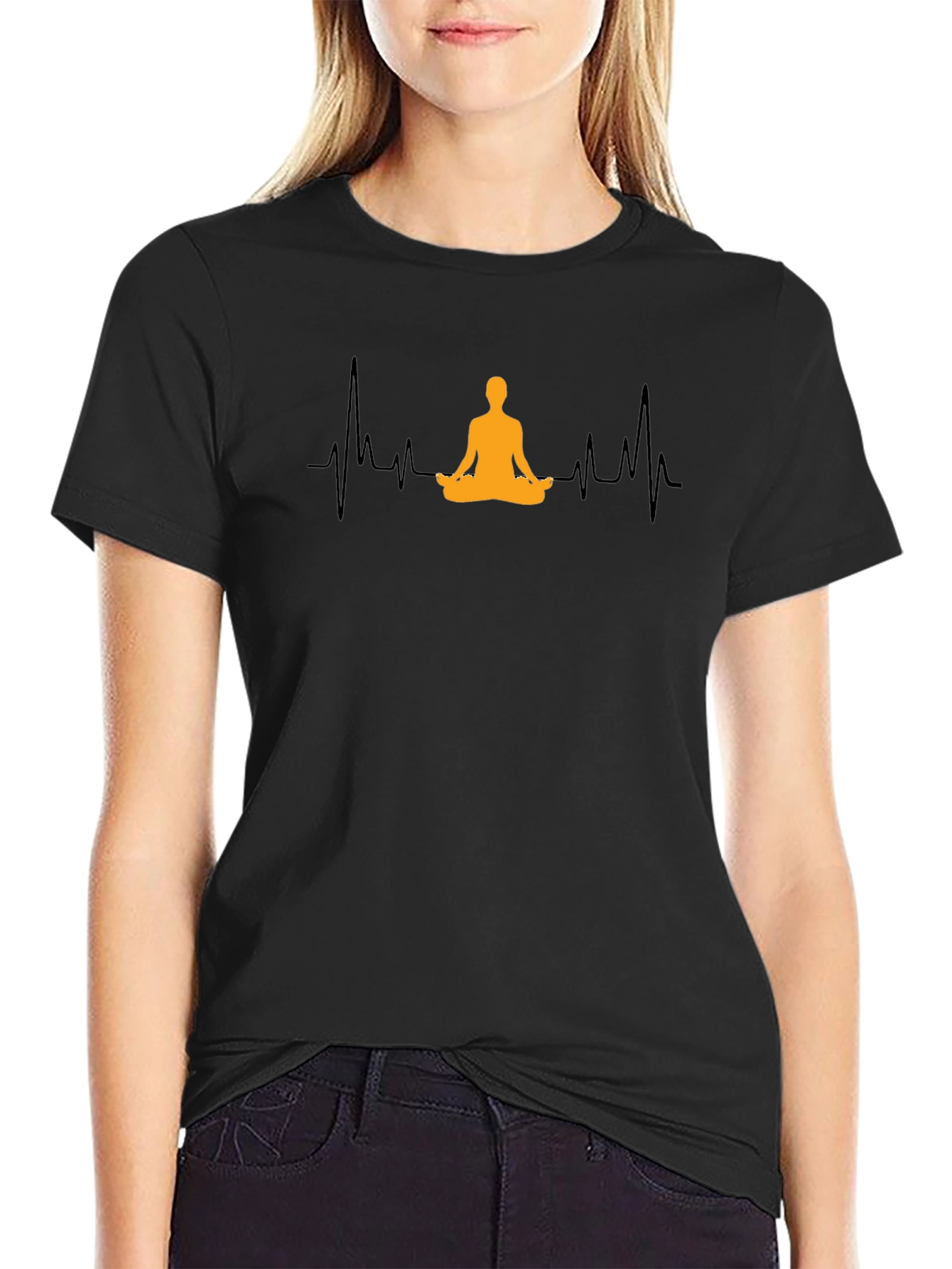 Yoga Heartbeat Graphic Tee - Meditate in Style