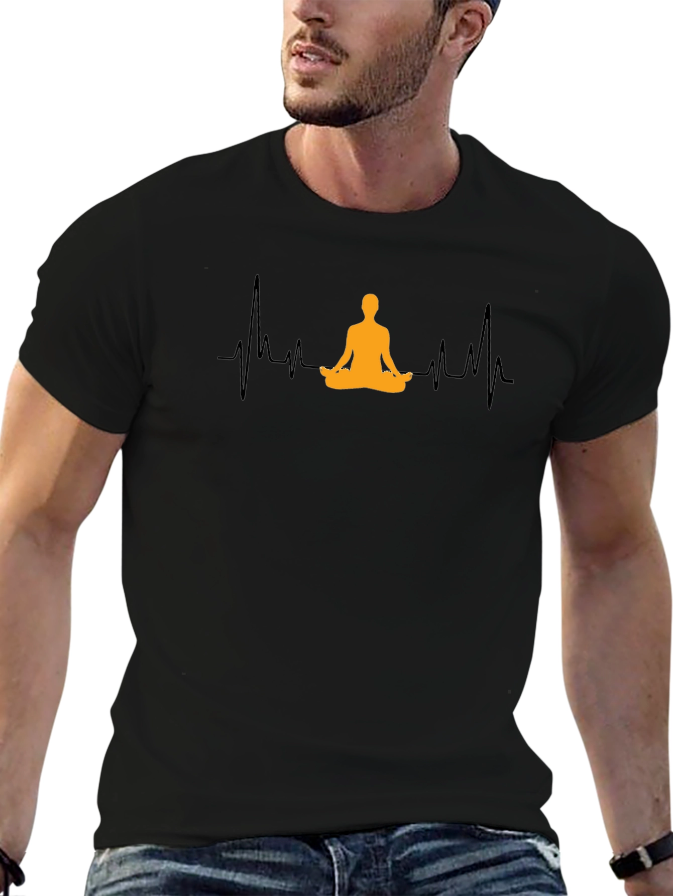 Yoga Heartbeat Graphic Tee - Meditate in Style