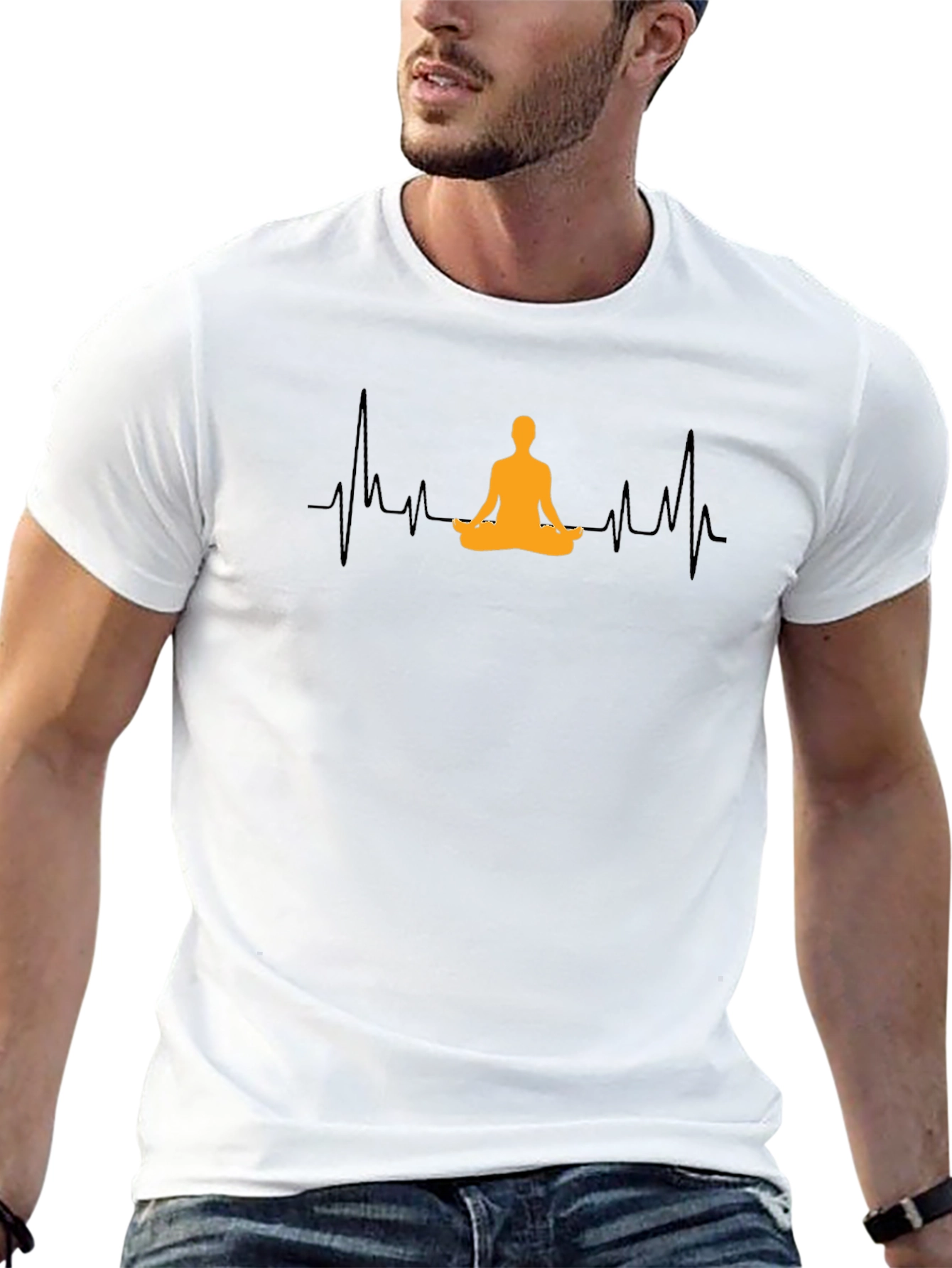 Yoga Heartbeat Graphic Tee - Meditate in Style