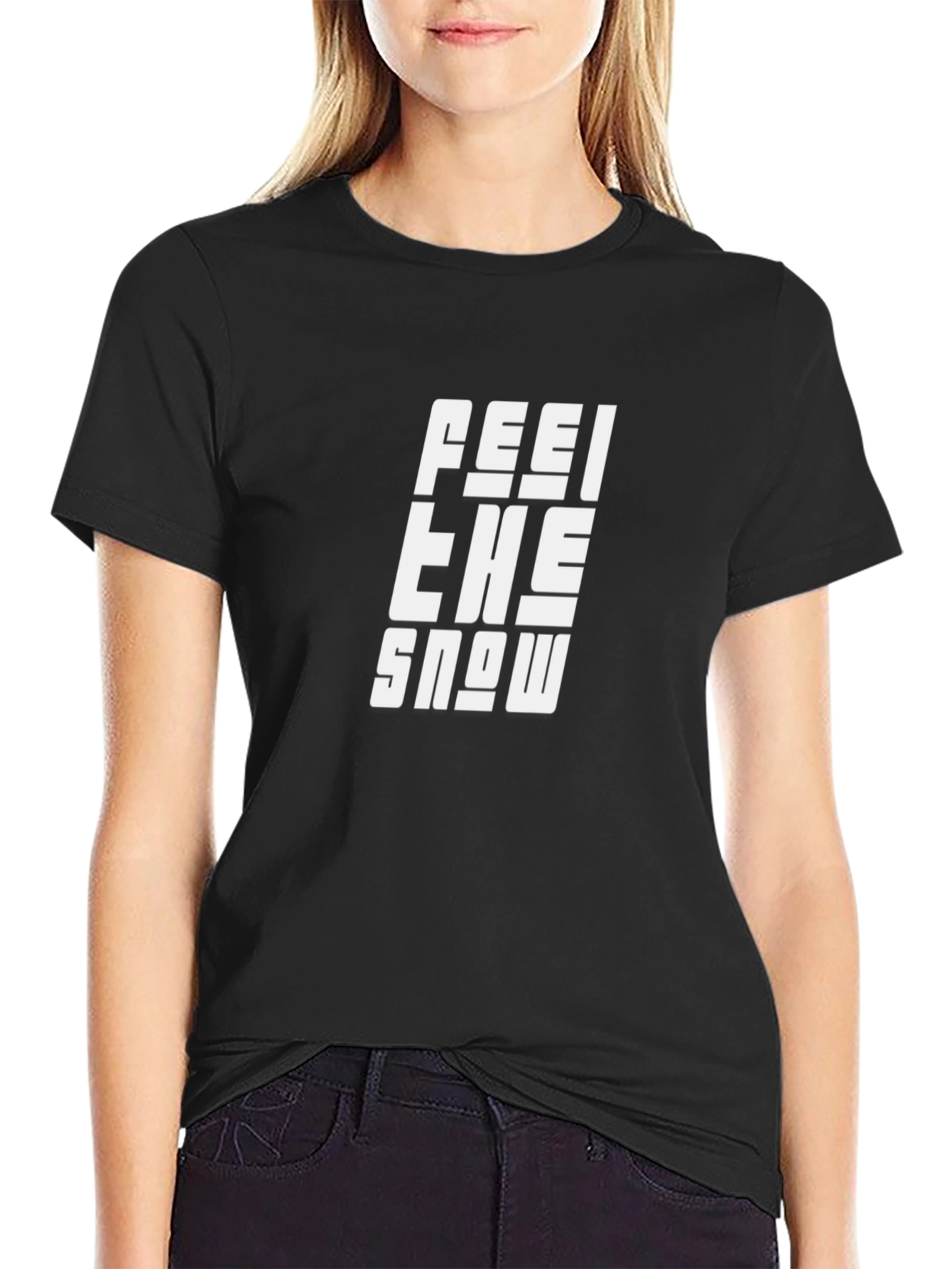 Feel the Snow Black Graphic Tee