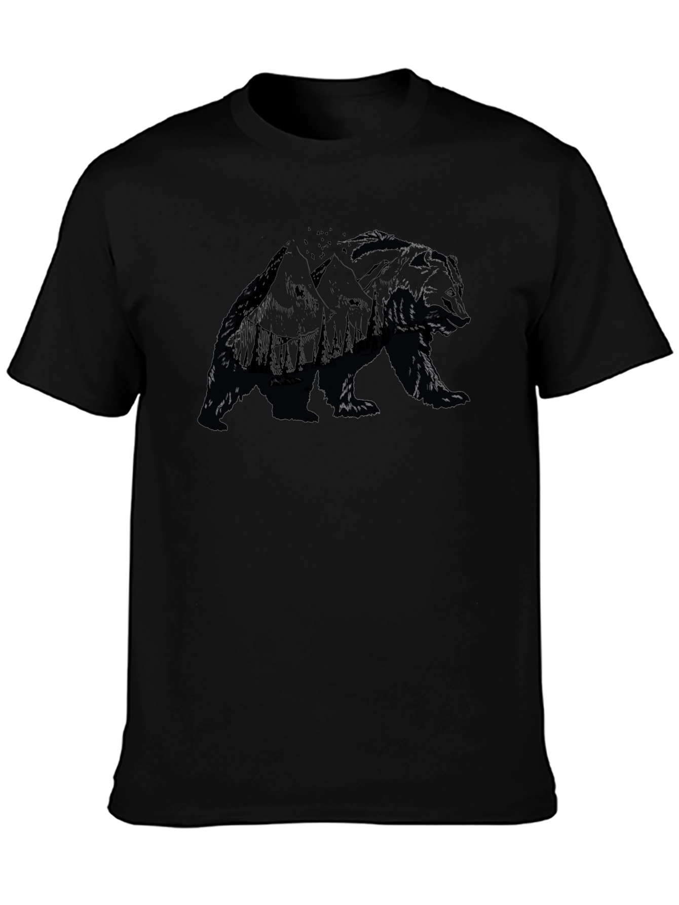 Mens Bear Silhouette Graphic T-Shirt