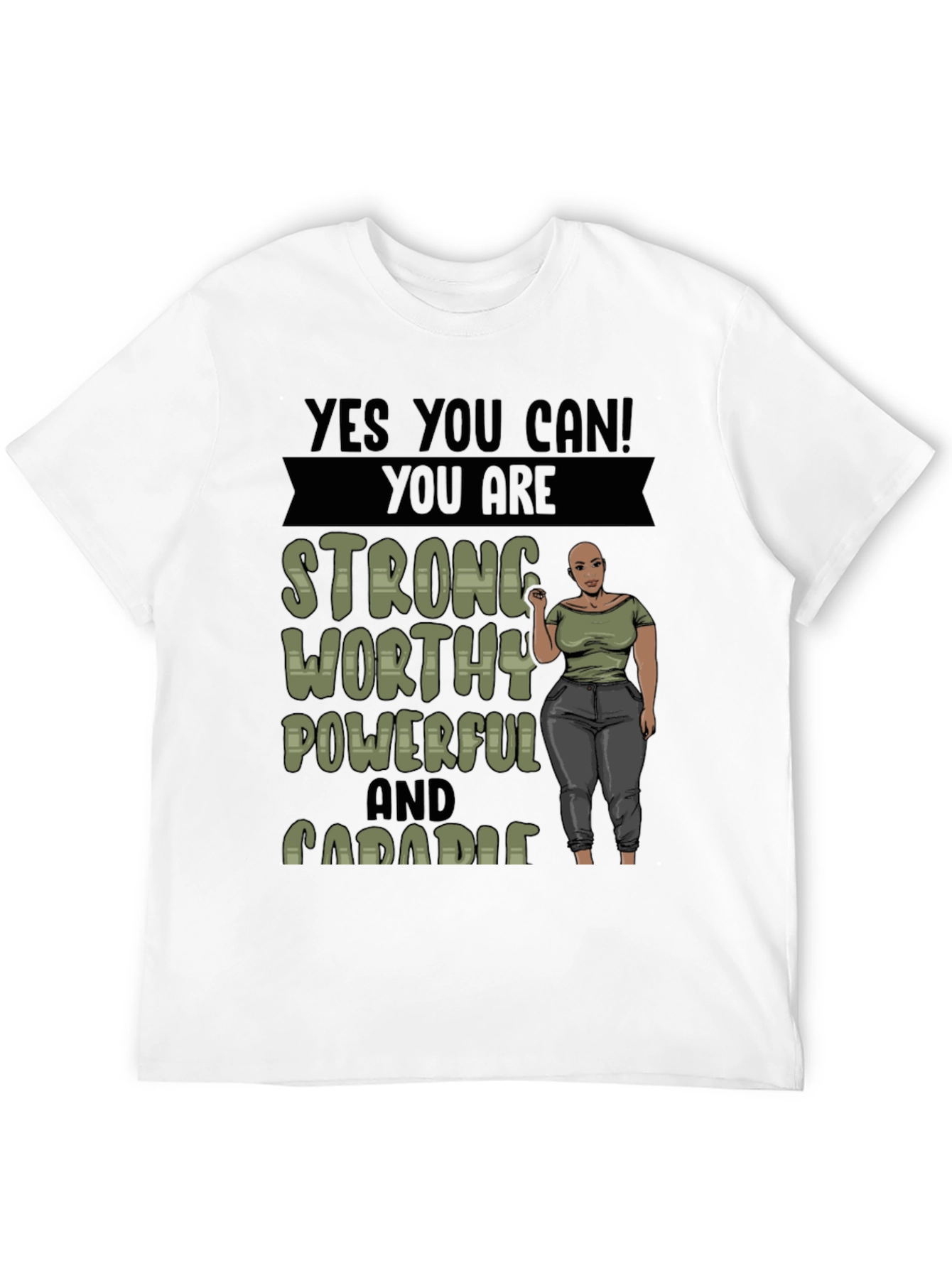 Empowering Graphic Tee: Strong Worthy Powerful