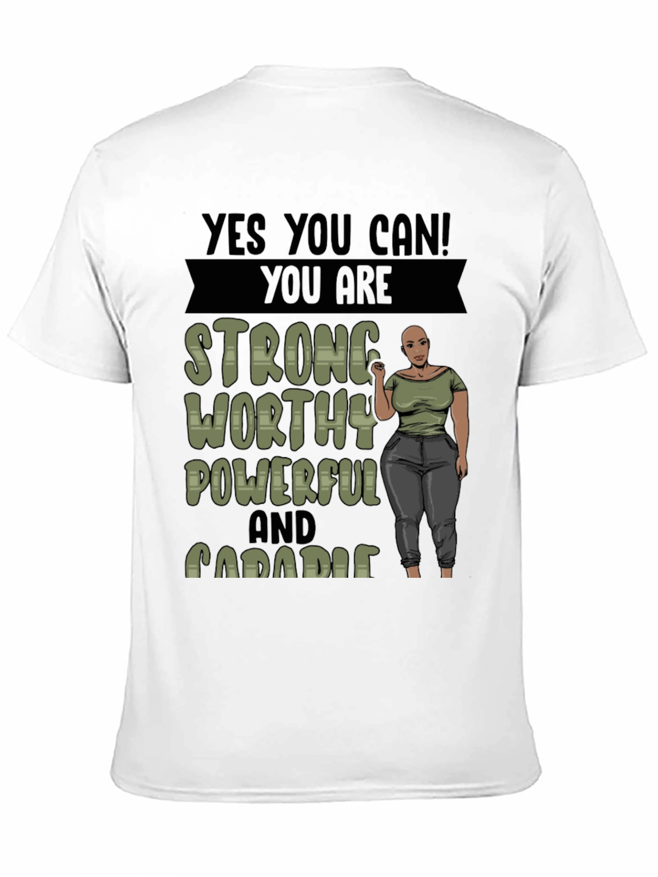 Empowering Graphic Tee: Strong Worthy Powerful