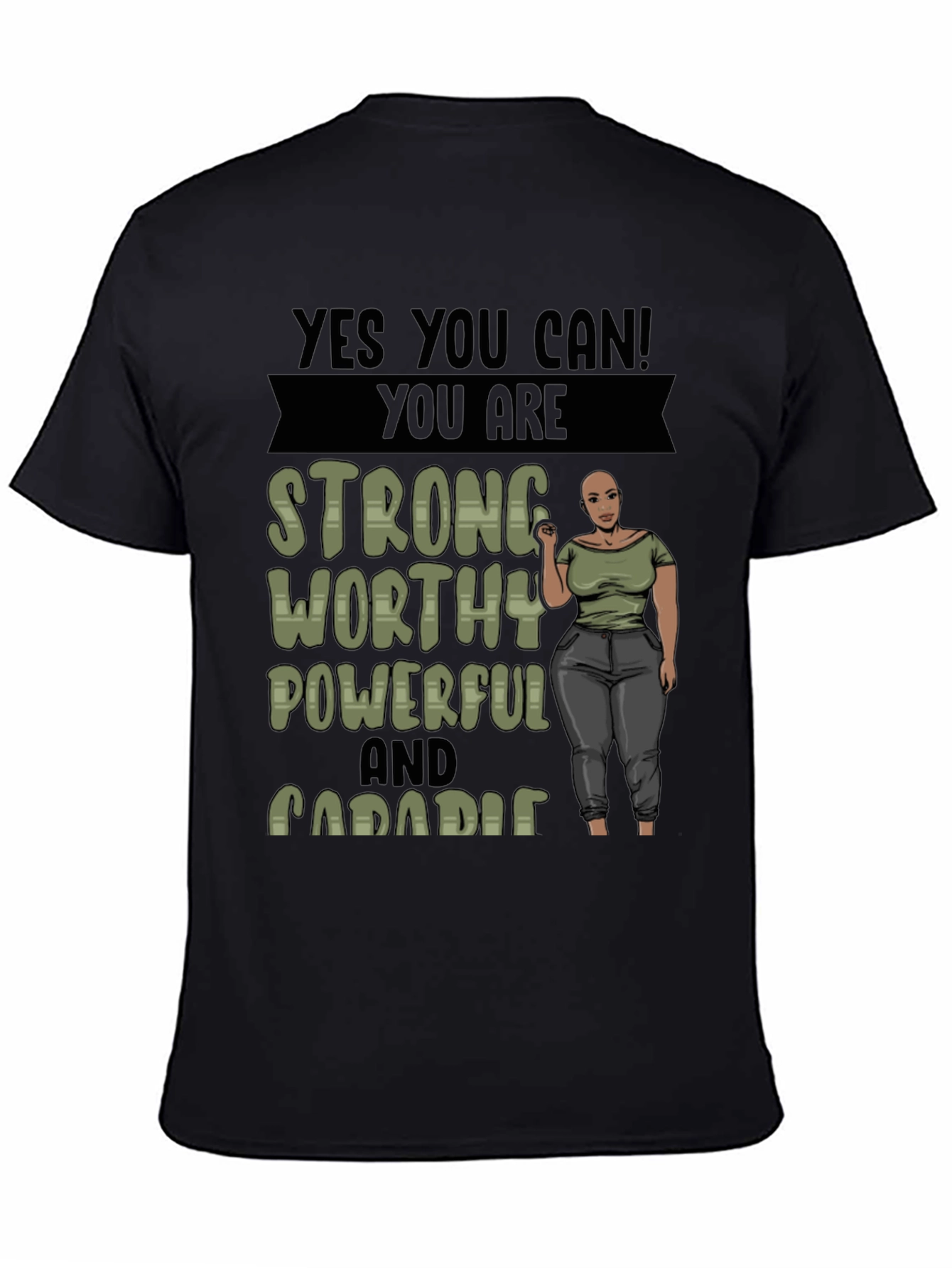 Empowering Graphic Tee: Strong Worthy Powerful