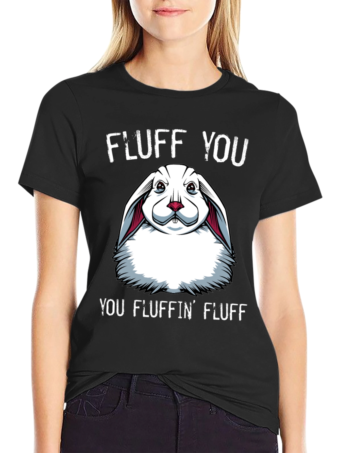 Fluff You Bunny Graphic T-Shirt
