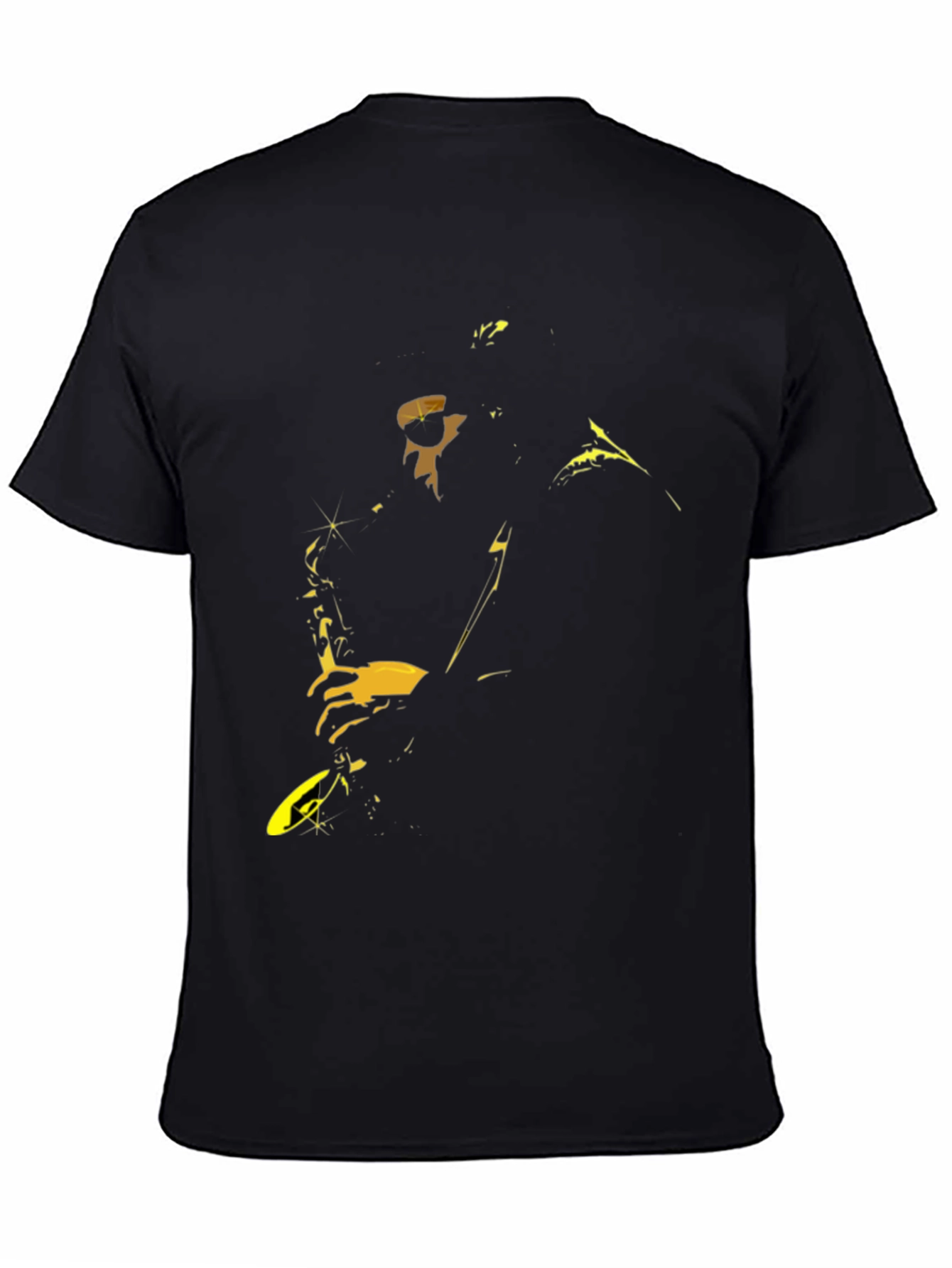 Saxophone Player Graphic Black T-Shirt