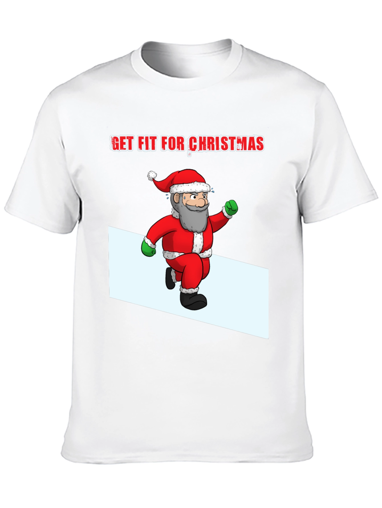 Get Fit for Christmas Santa Graphic T-Shirt