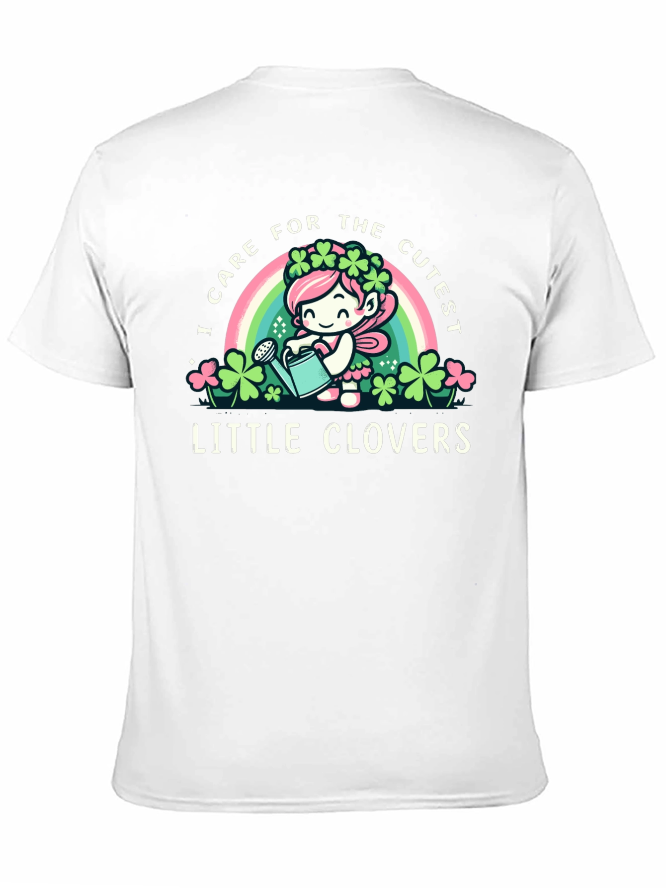 Cute Clover Caregiver Black T-Shirt