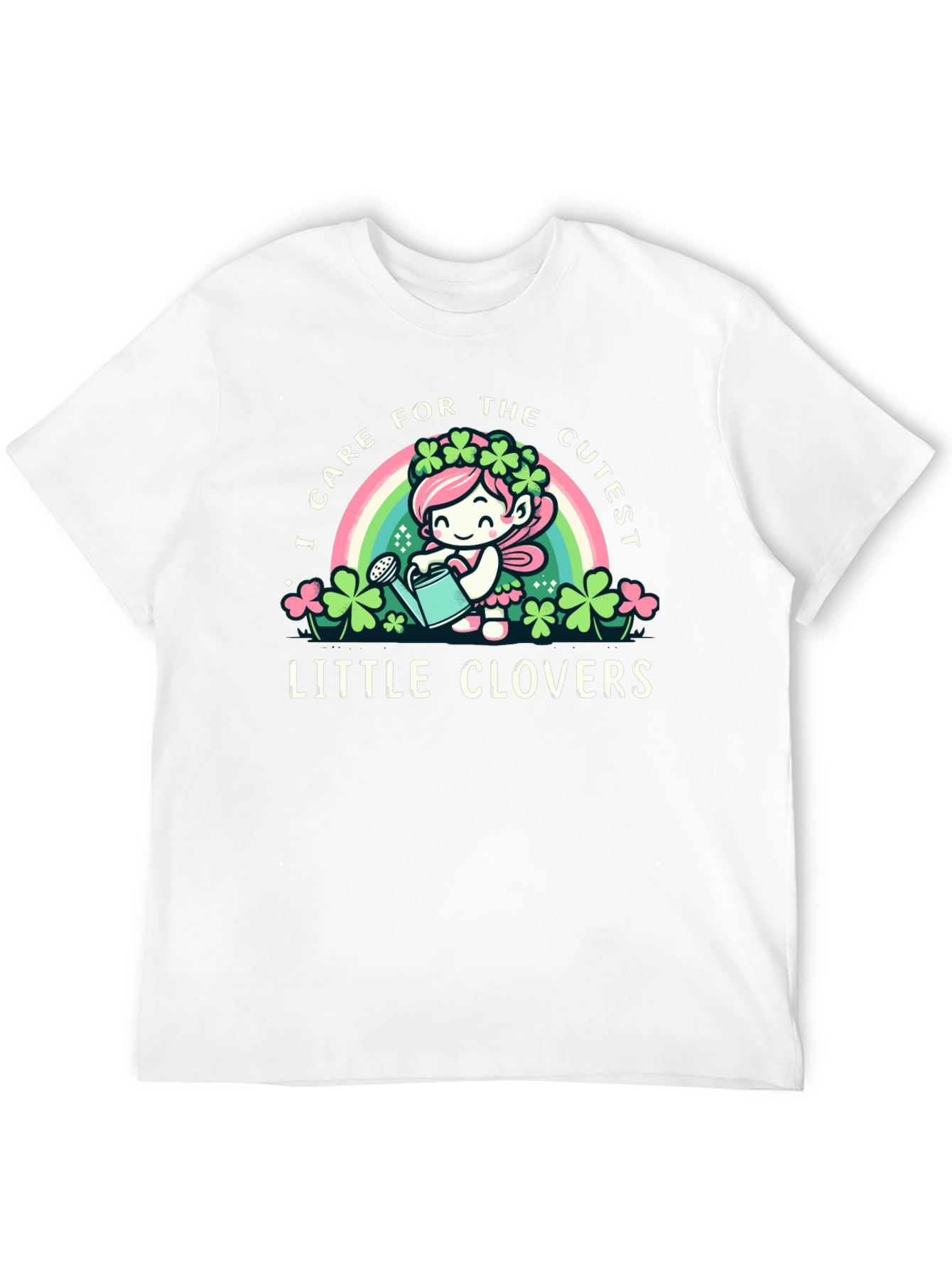 Cute Clover Caregiver Black T-Shirt
