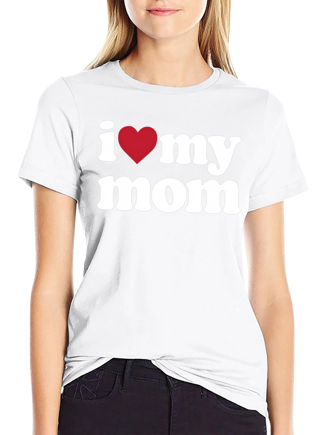 I Heart My Mom T-Shirt - Black Graphic Tee