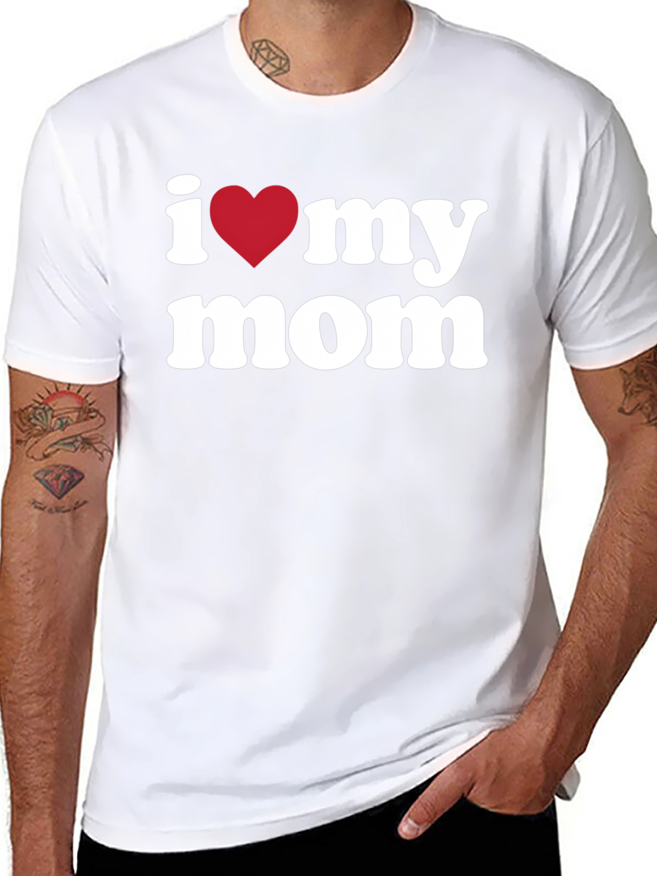I Heart My Mom T-Shirt - Black Graphic Tee