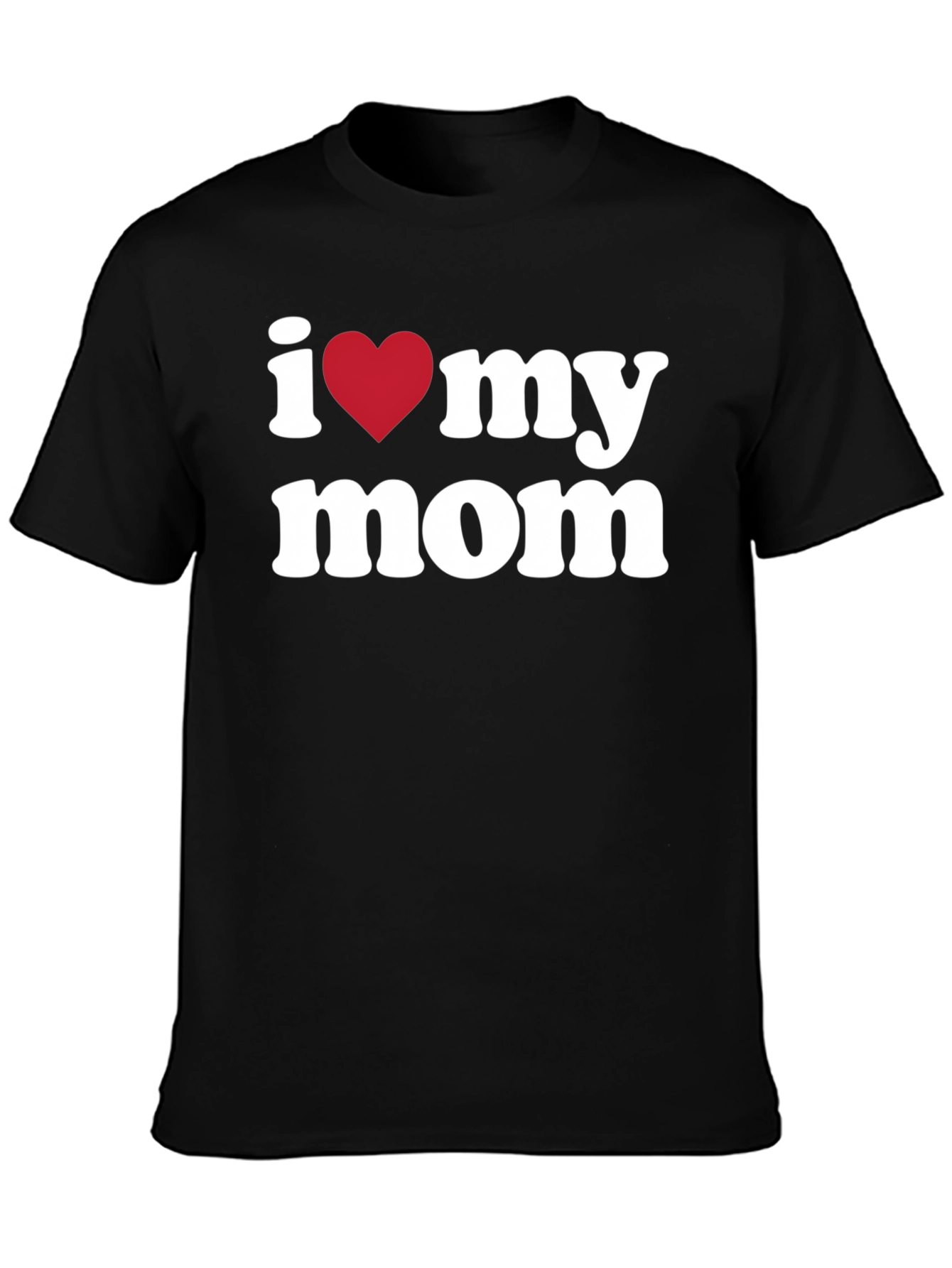 I Heart My Mom T-Shirt - Black Graphic Tee