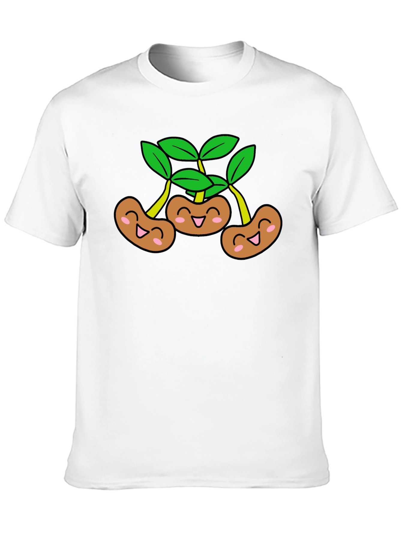 Funny Smiling Beans Black T-Shirt