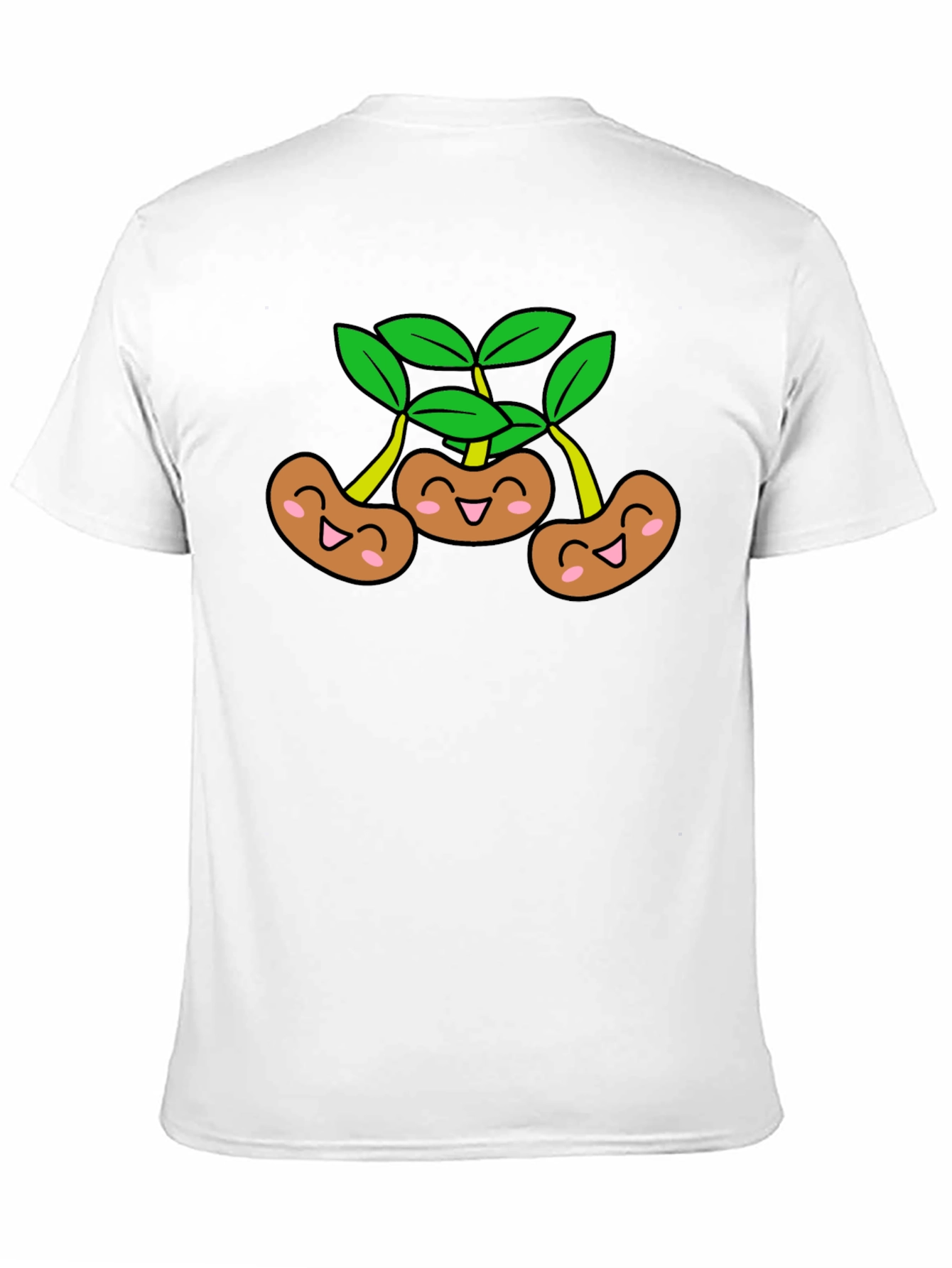 Funny Smiling Beans Black T-Shirt